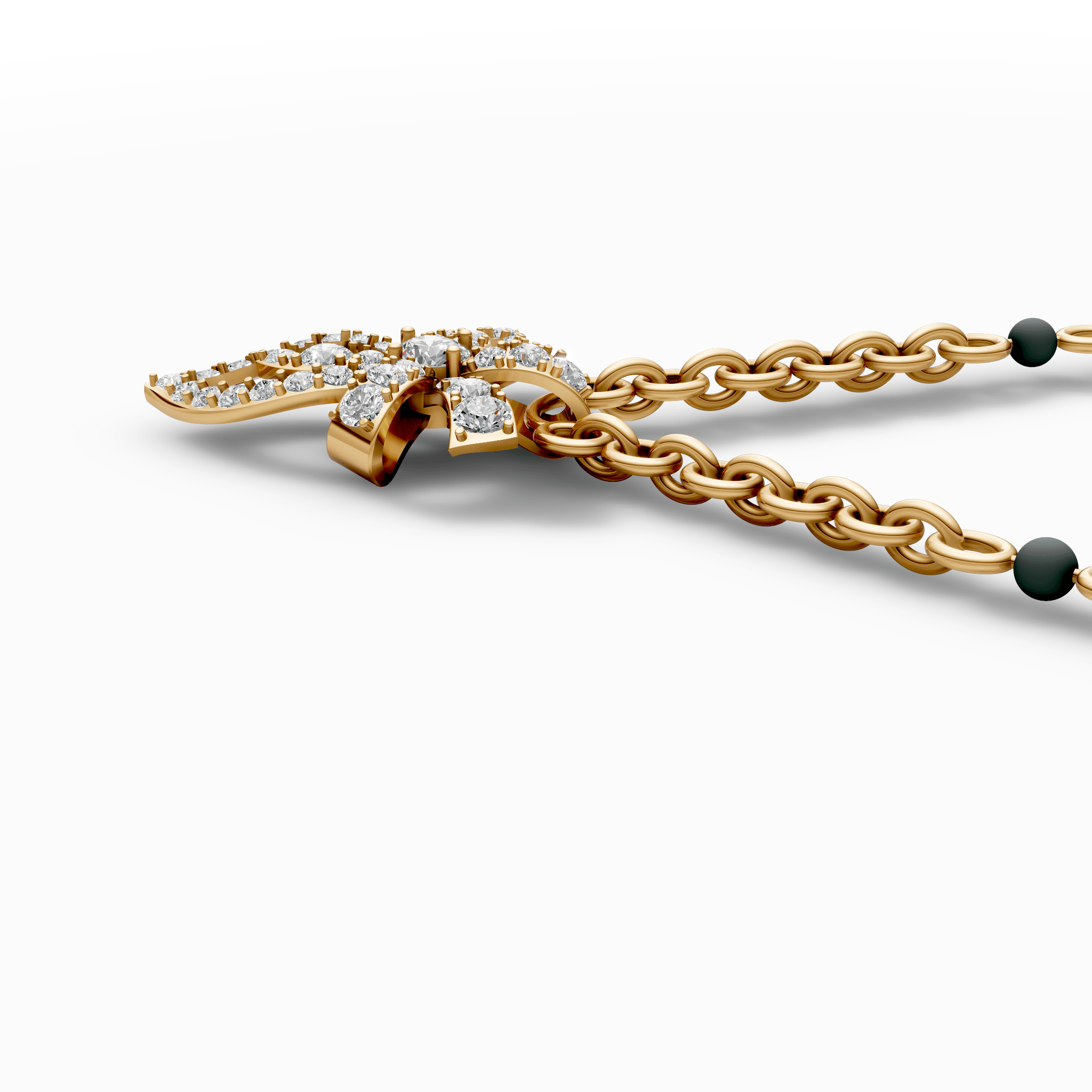 Diamond Butterfly Mangalsutra Necklace — gallery view