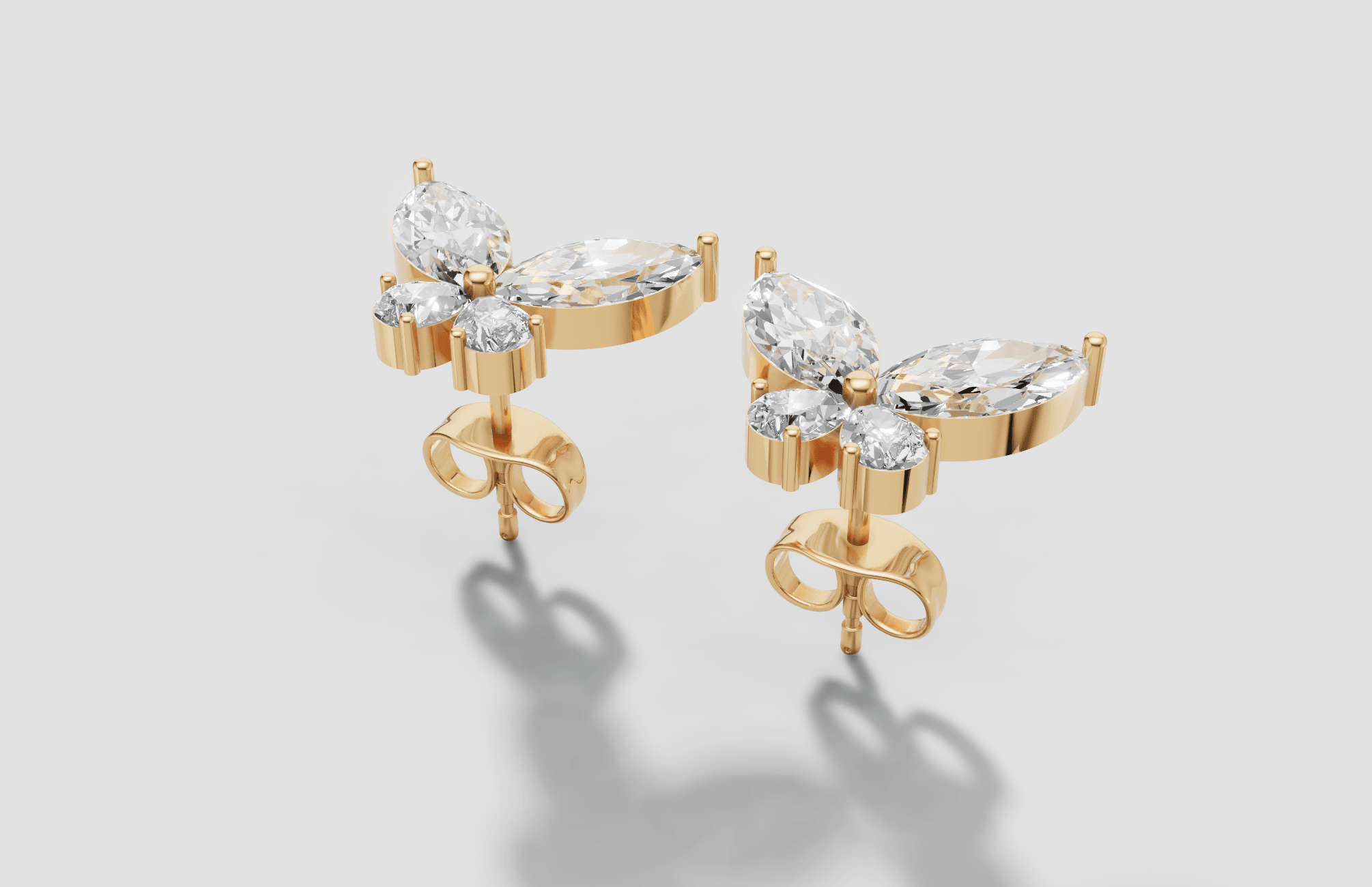 Crystal Petal Elegance Earrings — gallery view
