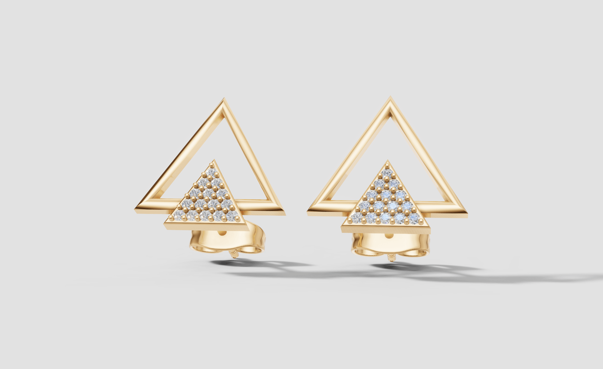 Triangular Majesty Stone Earrings