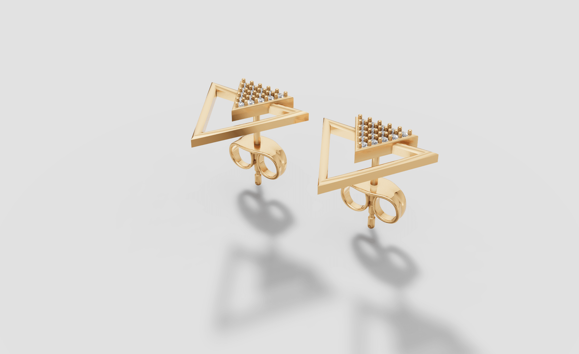 Triangular Majesty Stone Earrings — gallery view