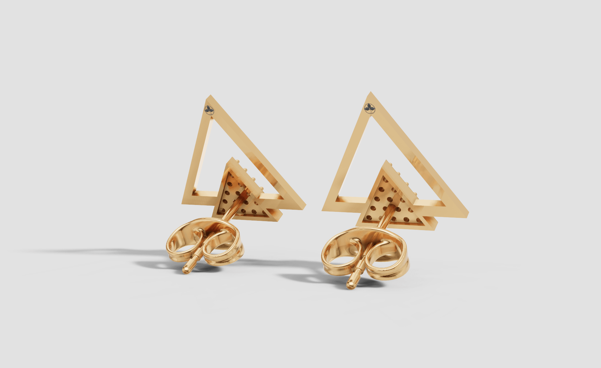 Triangular Majesty Stone Earrings — gallery view