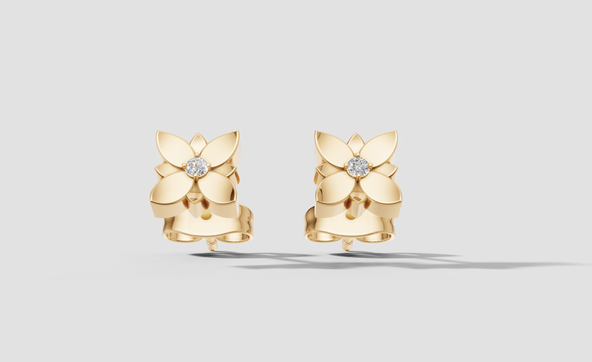 Royal Blossom Crystal Flower Earrings