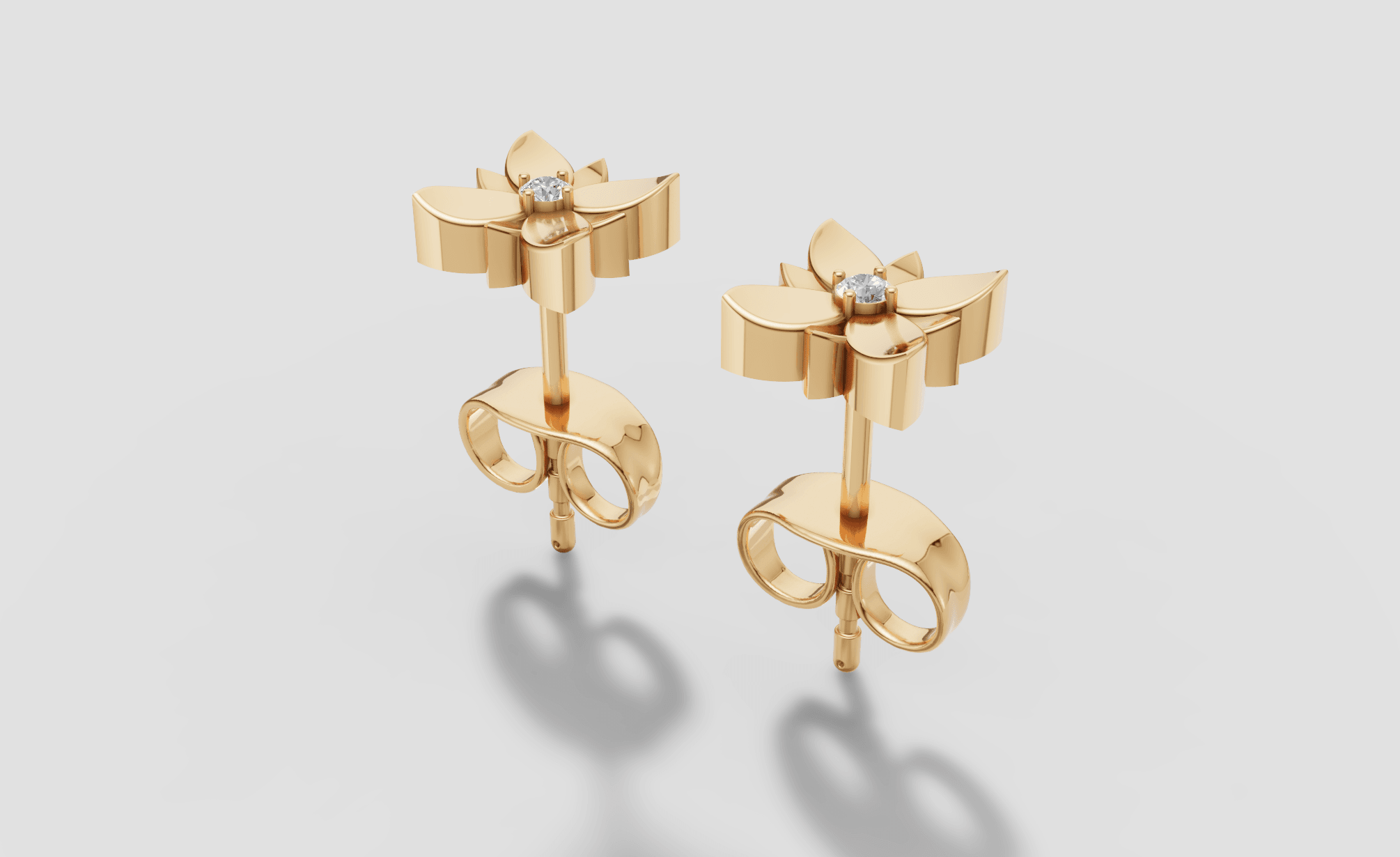 Royal Blossom Crystal Flower Earrings — gallery view