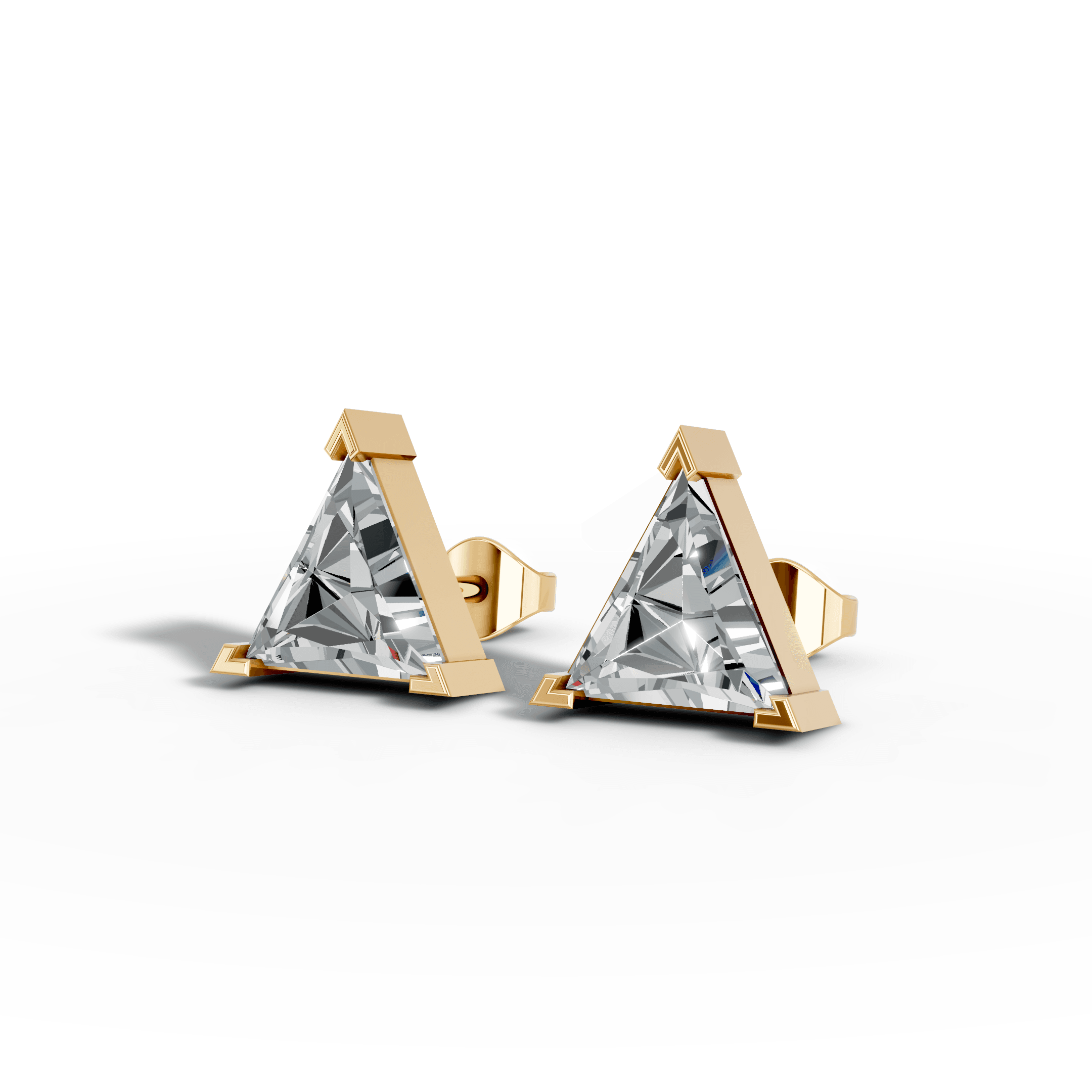 Noir Prism Triangle Stud Earrings — gallery view
