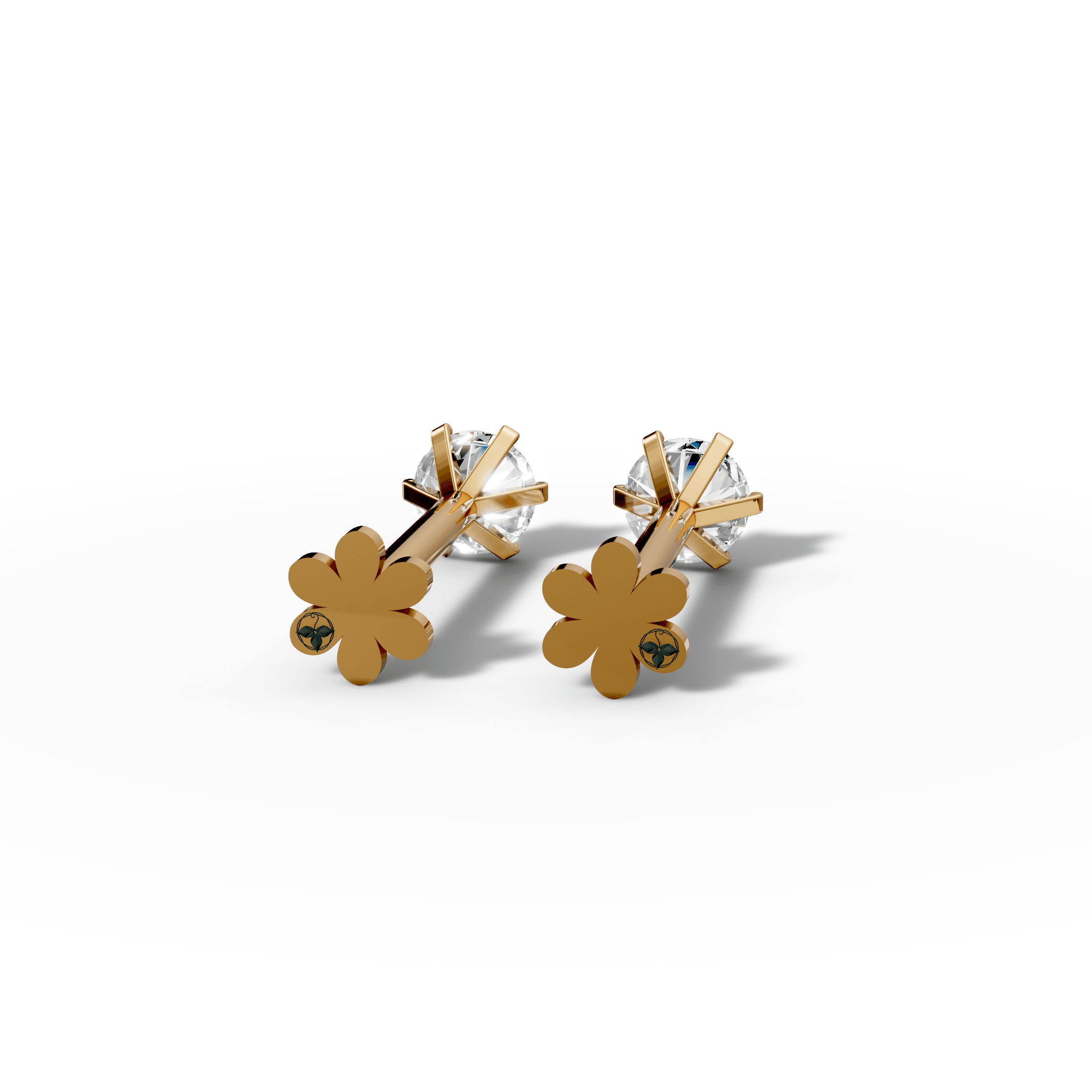 Crystal Round Stud Earrings — gallery view