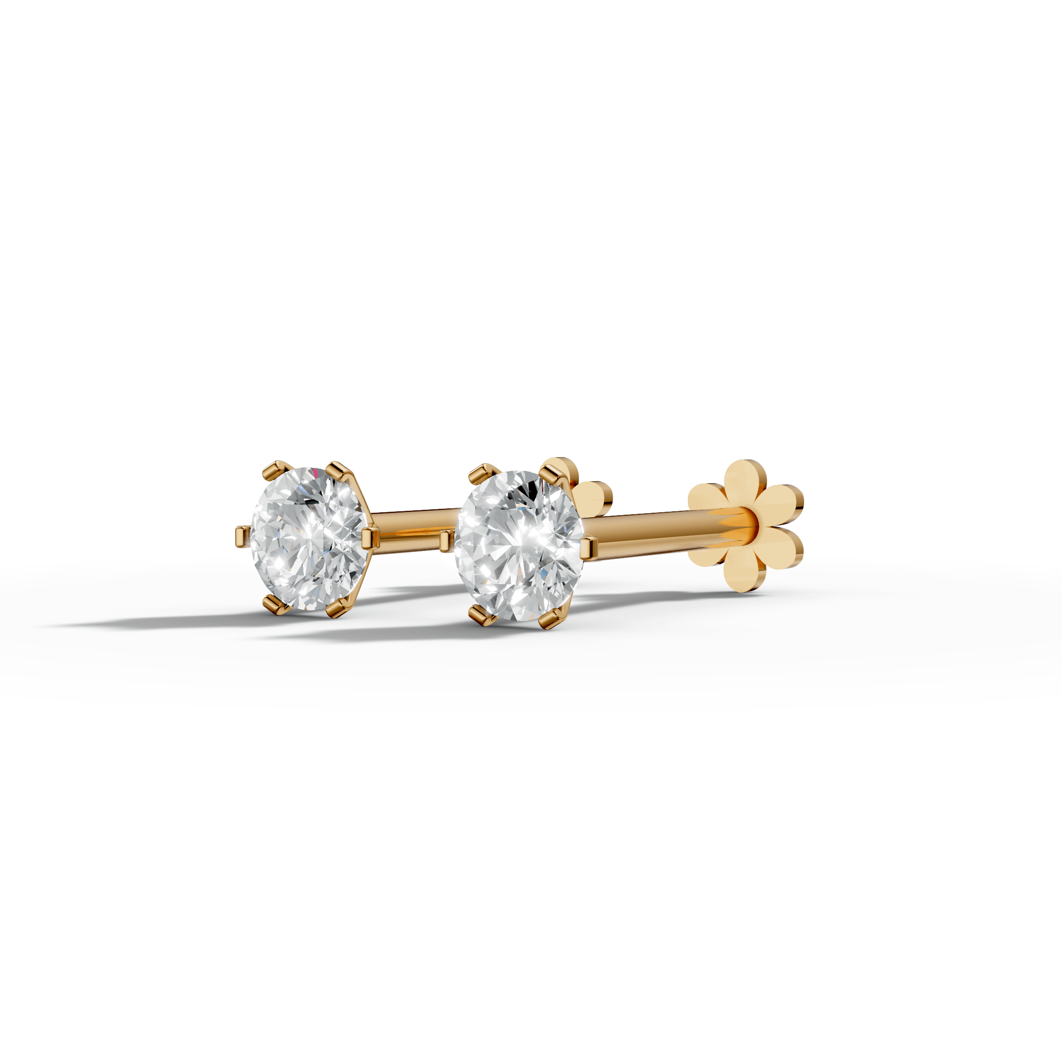 Crystal Round Stud Earrings — gallery view