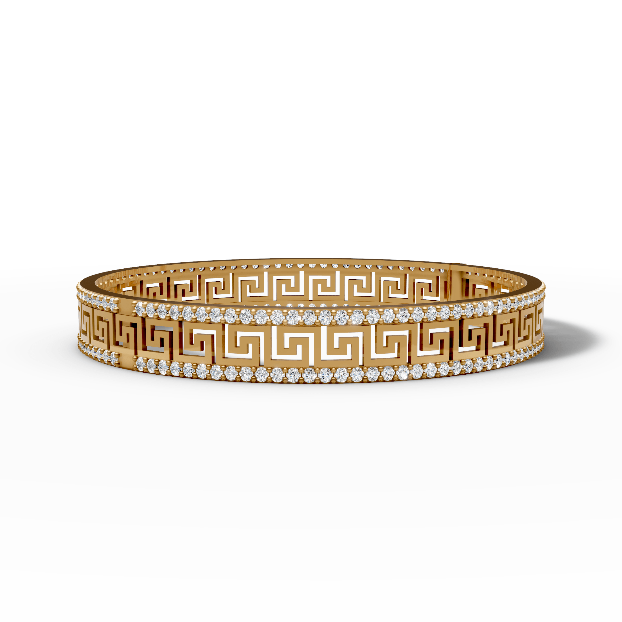 Greek Key Crystal Bangle