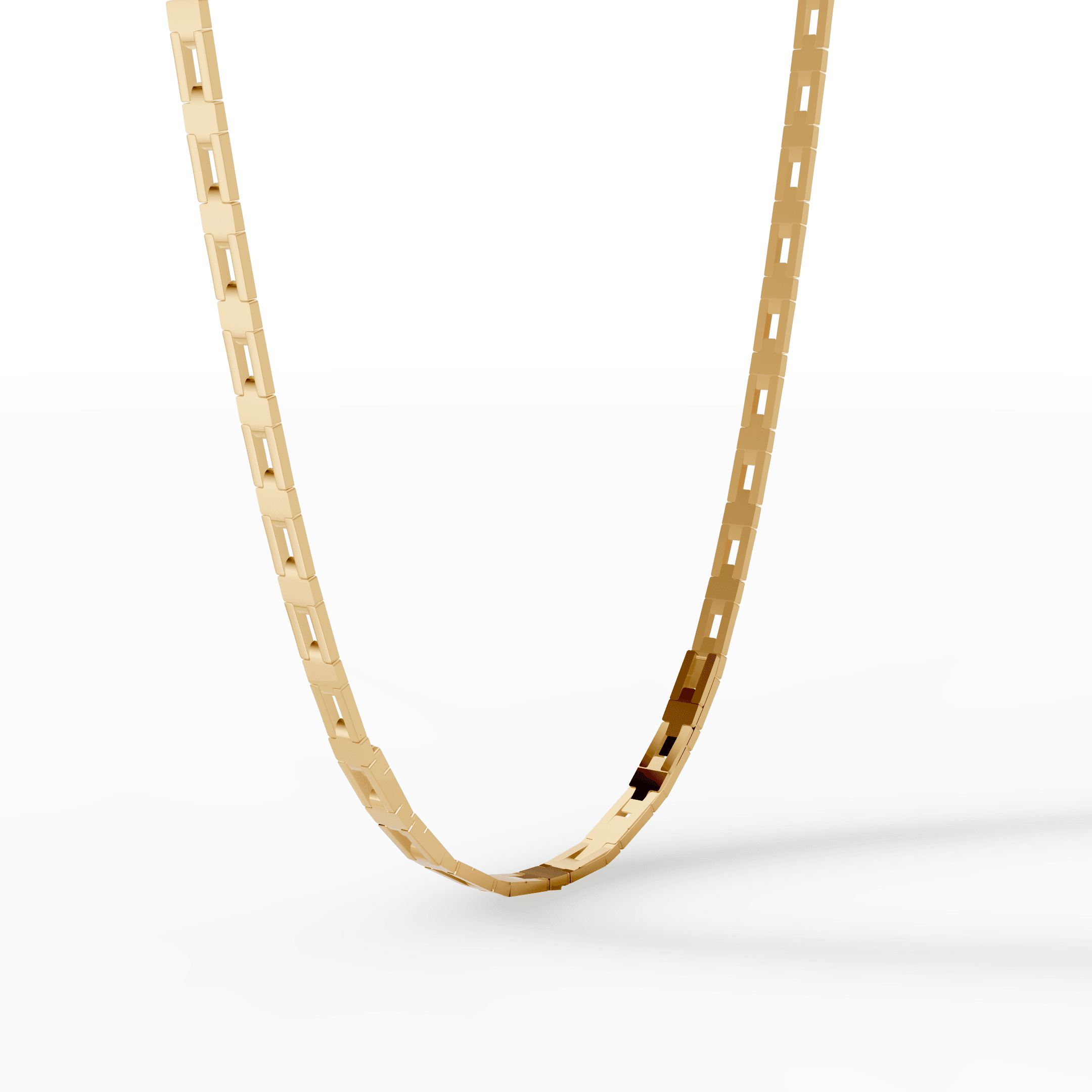 Rectora Sleek Black Geometric Link Chain — gallery view
