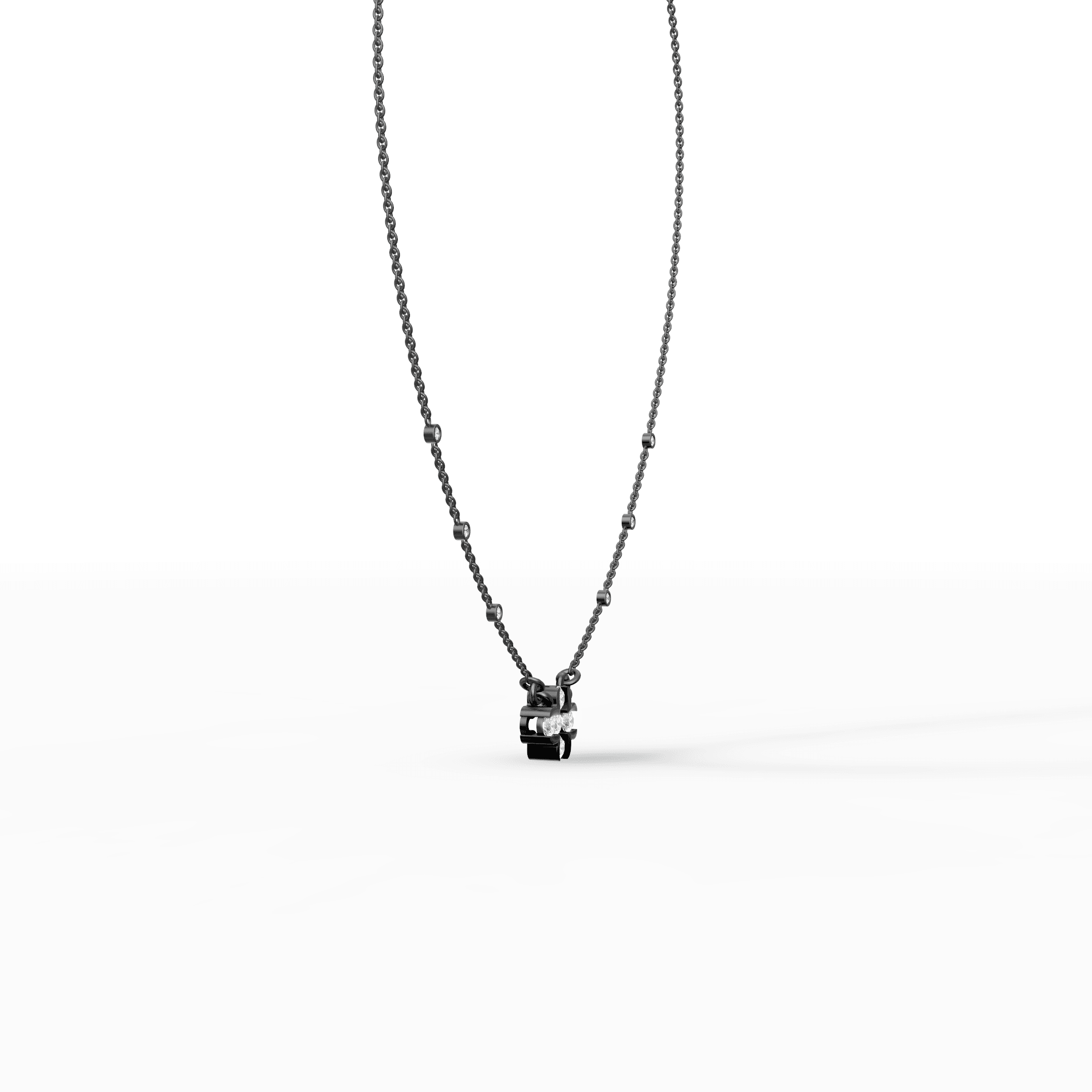 Stone Diamond Clover Cluster Pendant — gallery view