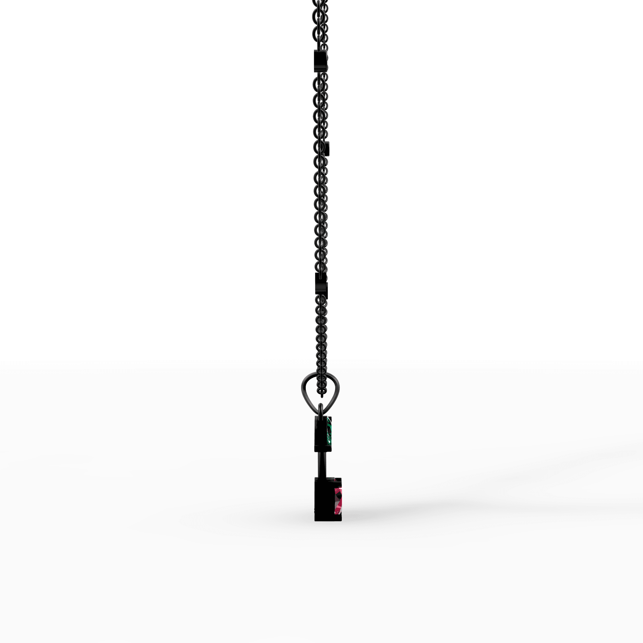 Ruby Cherries Gemstone Pendant with Emerald Leaf — gallery view