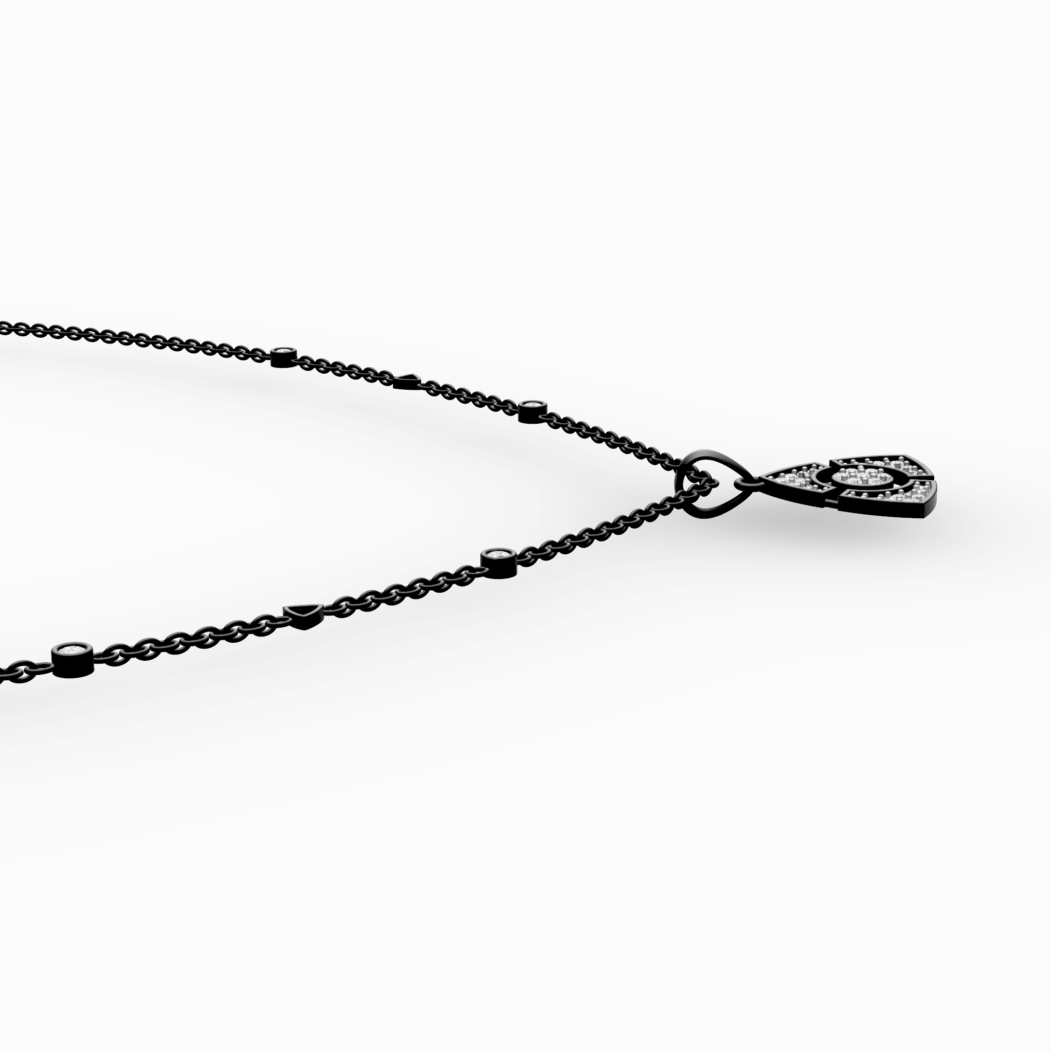 Trillion Triangle Pavé Diamond Halo Pendant — gallery view