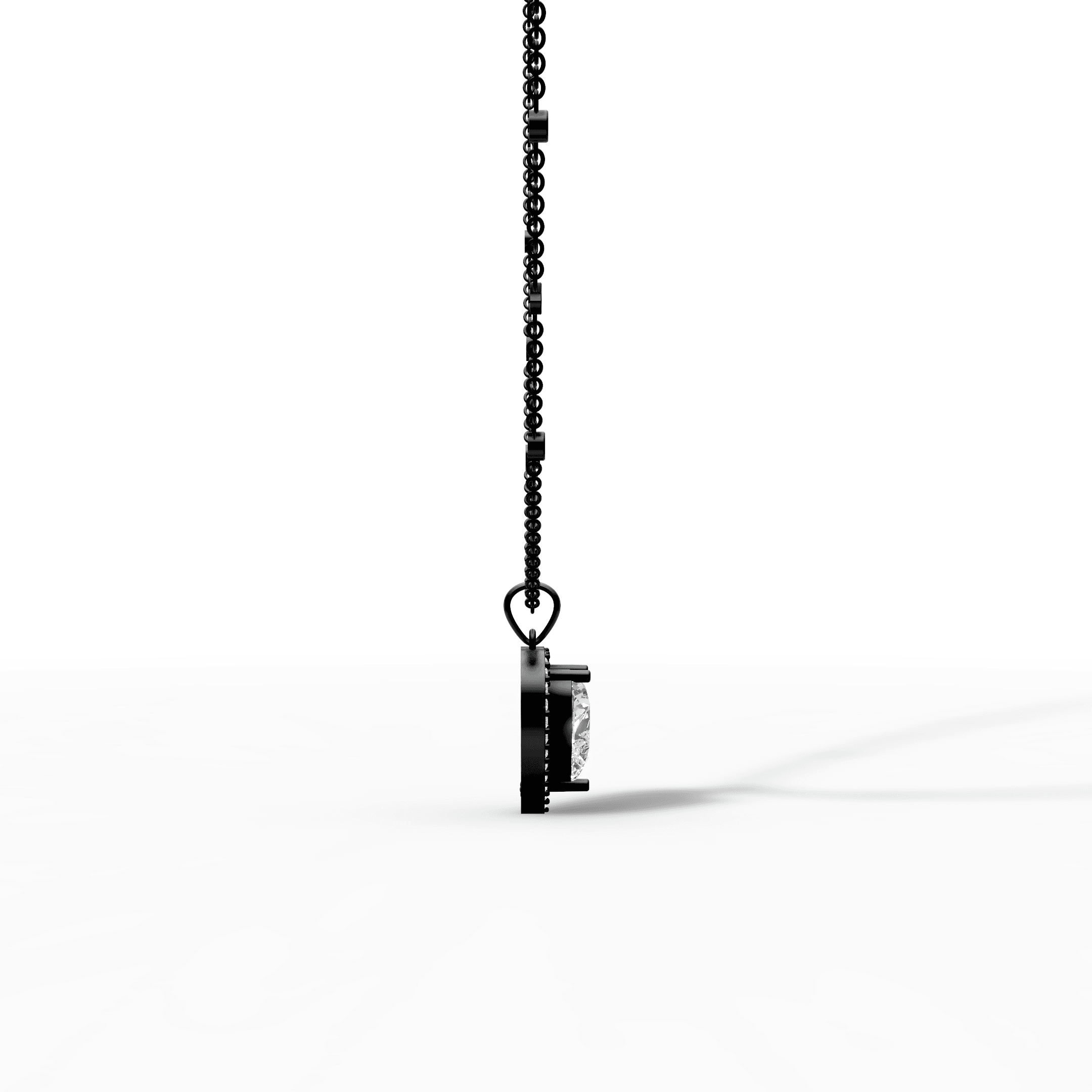 Heart-Cut Solitaire Diamond Halo Pendant — gallery view