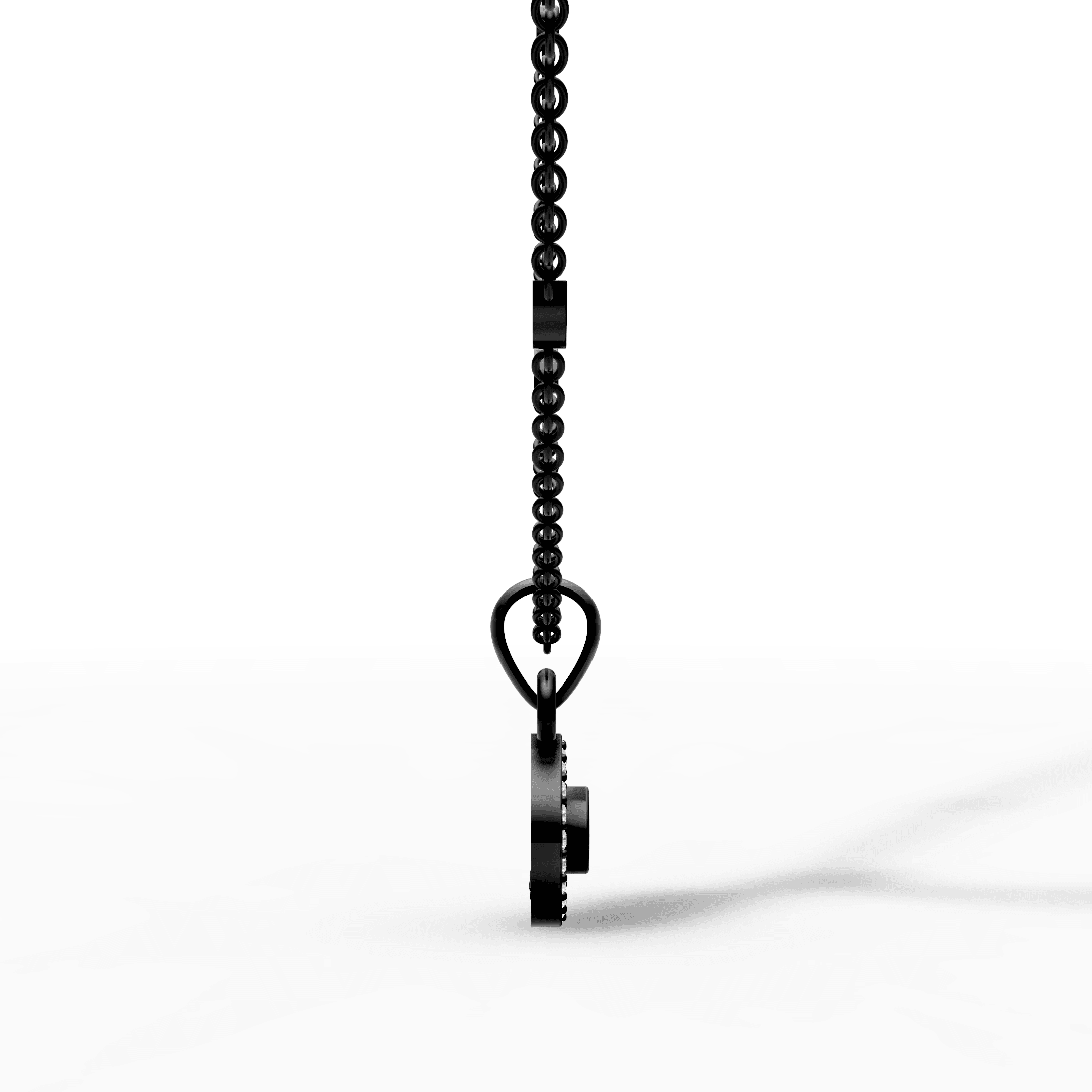 Bezel Round Diamond Disc Medallion Pendant — gallery view