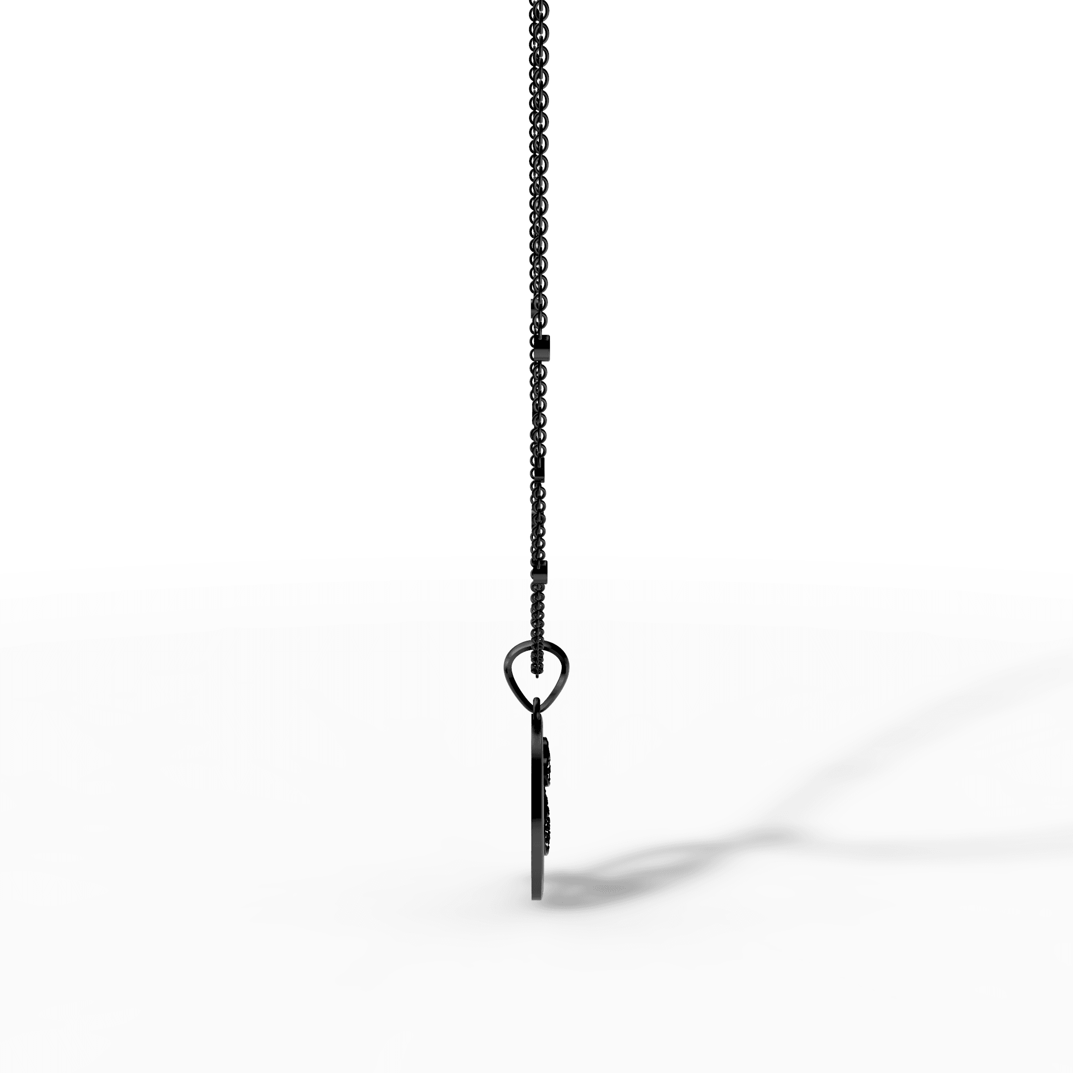 Letter Q Double Heart Pavé Diamond Pendant — gallery view