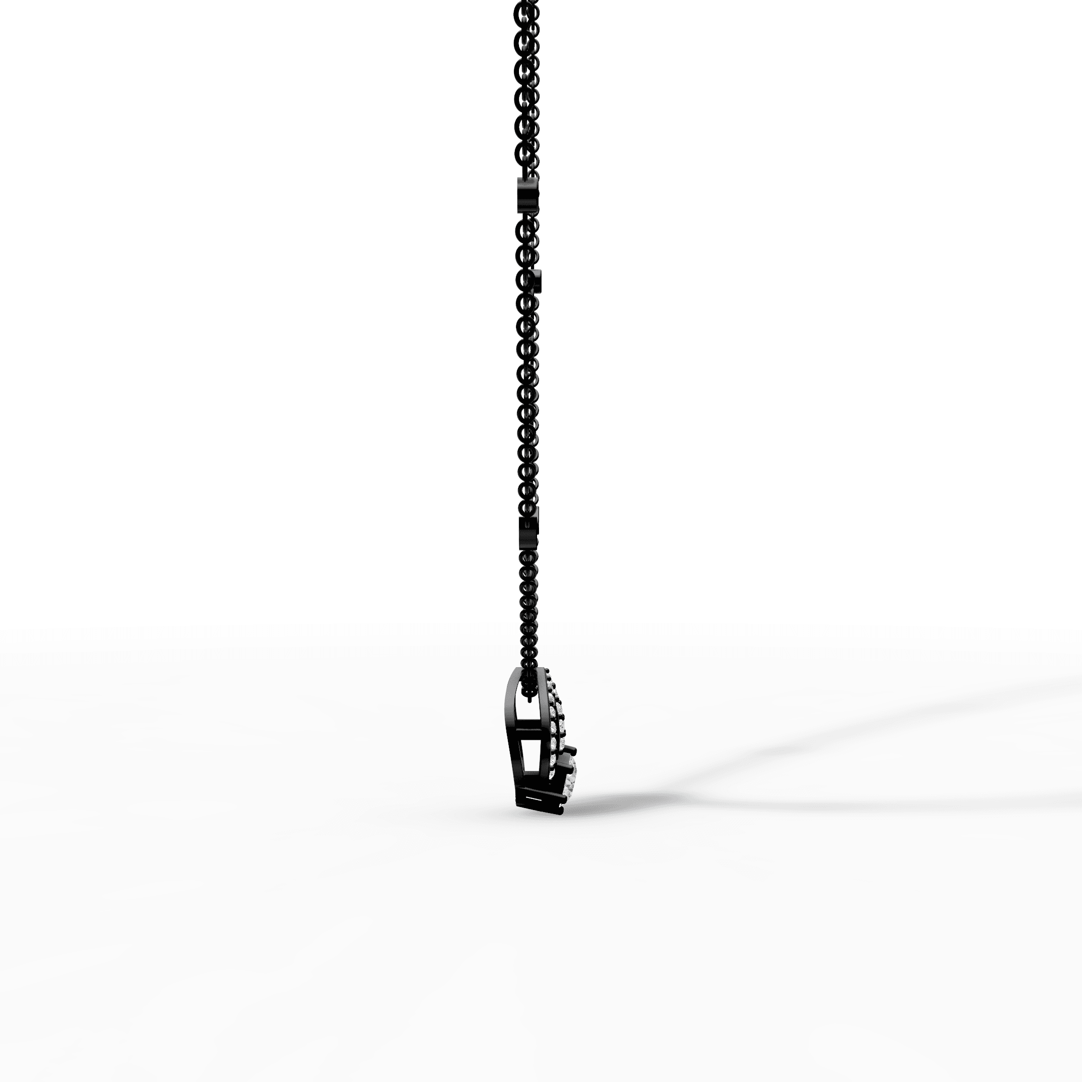 Cathedral Arch Pavé Solitaire Diamond Pendant — gallery view