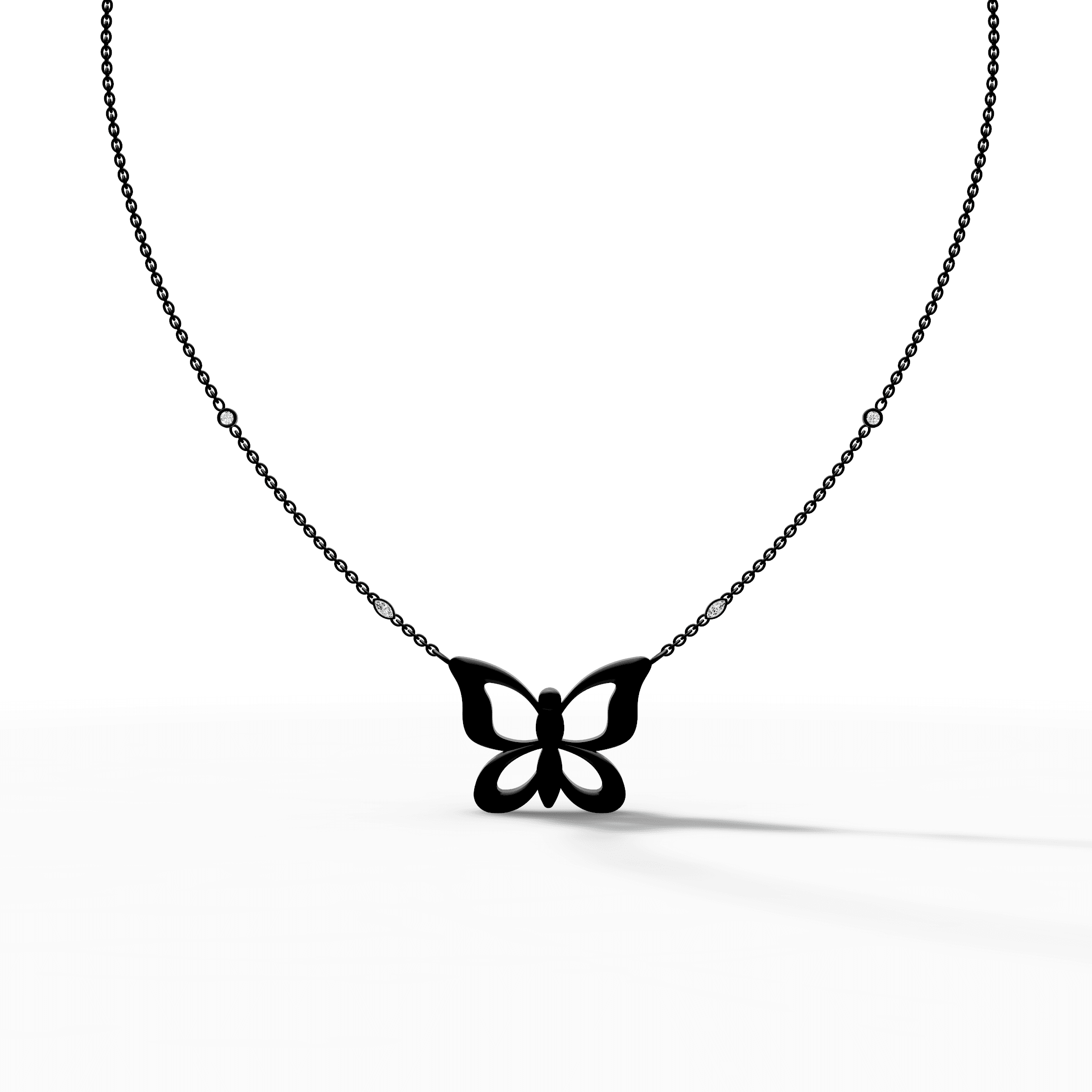Polished Gold Butterfly Silhouette Pendant