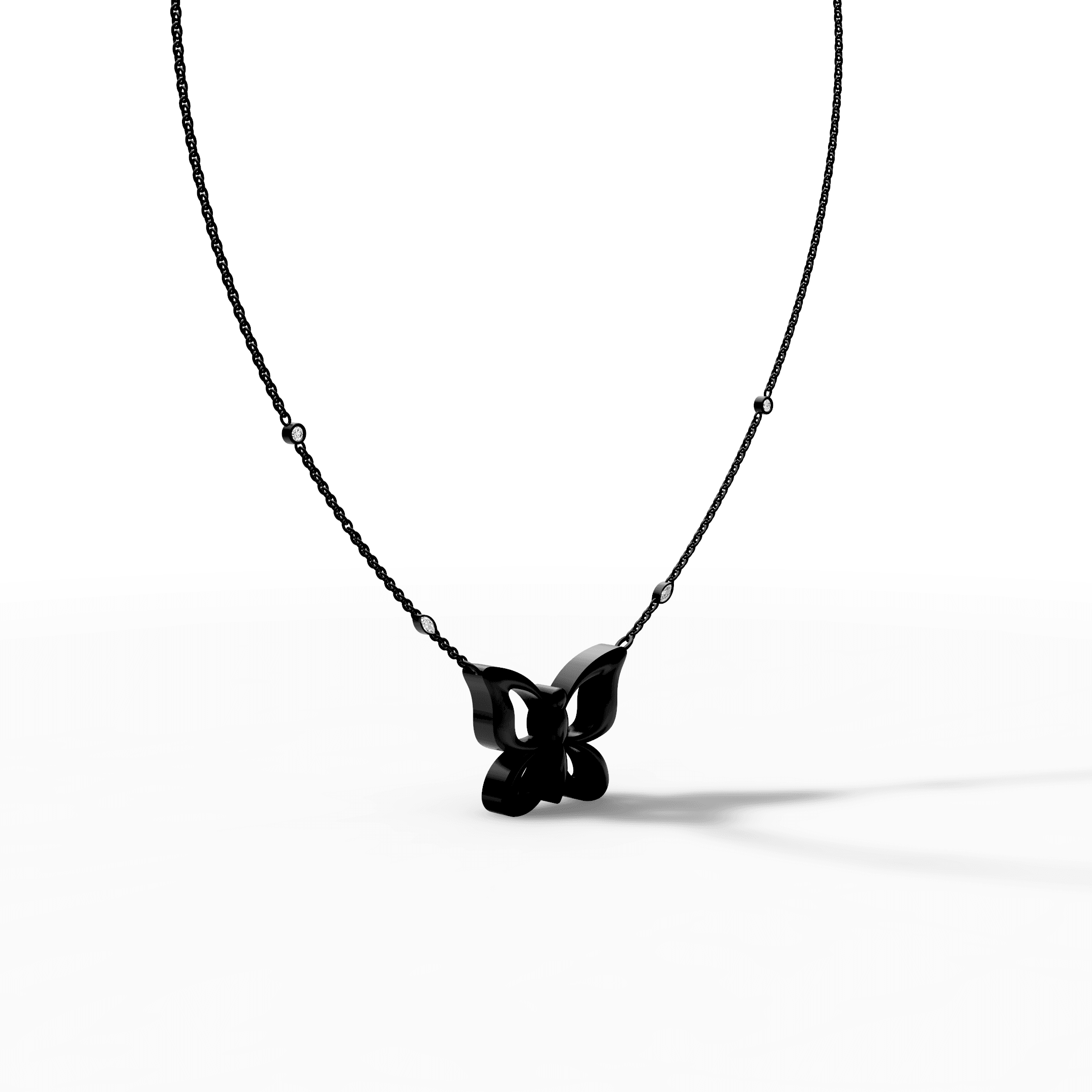 Polished Gold Butterfly Silhouette Pendant — gallery view