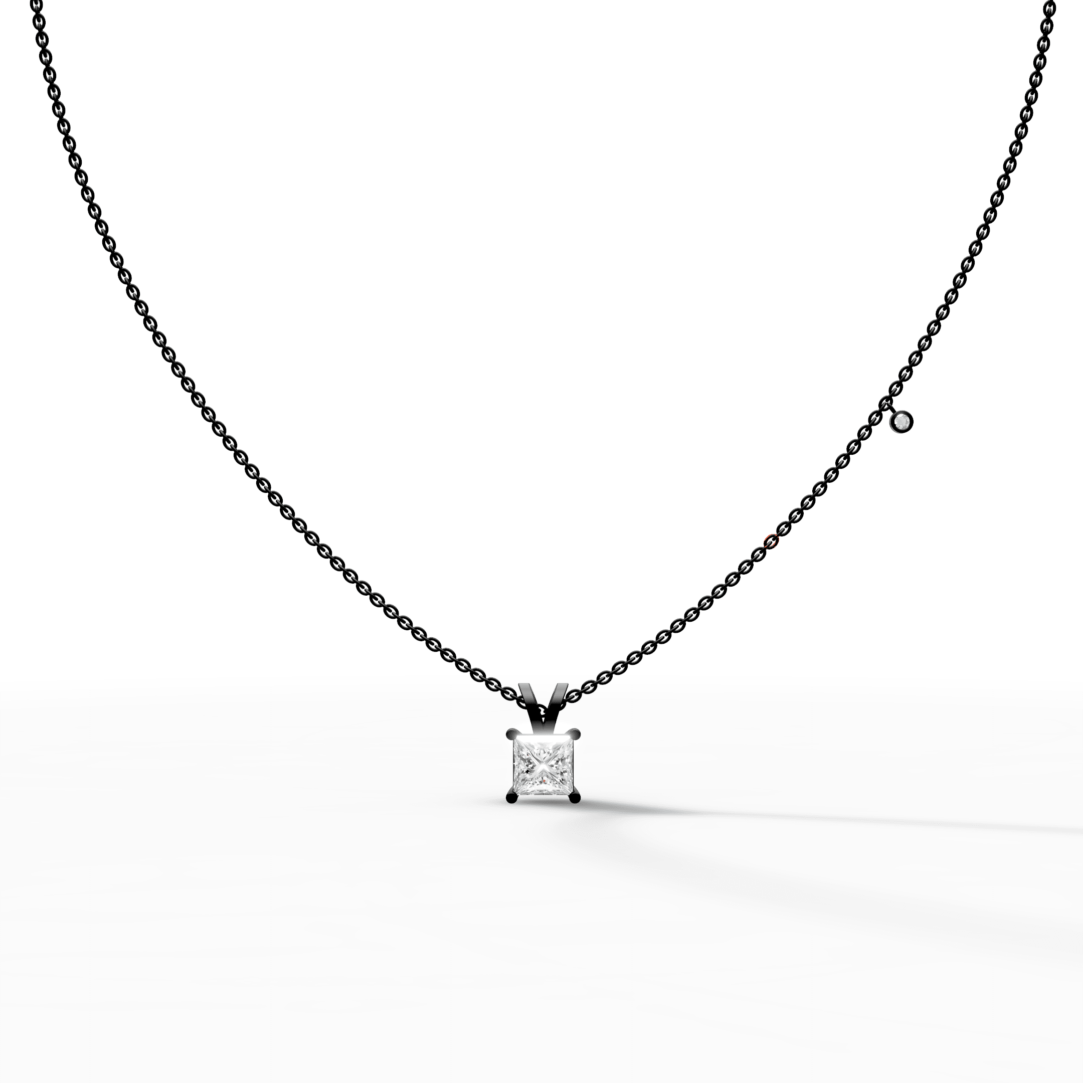 Princess-Cut Solitaire Diamond Pendant