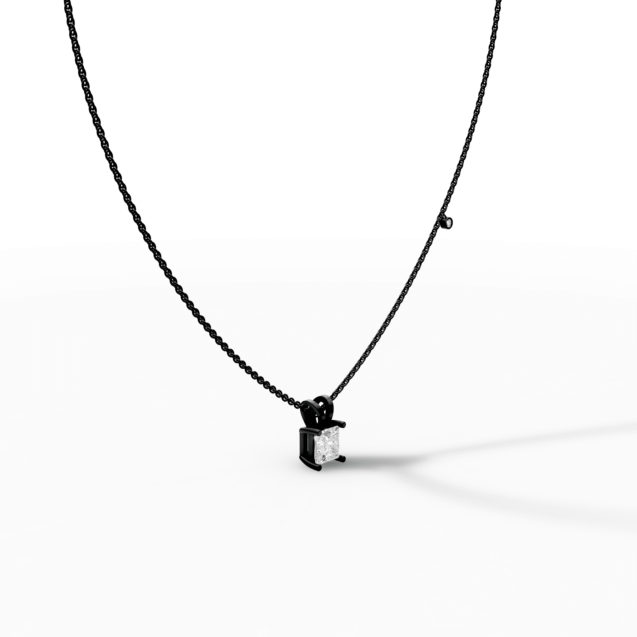 Princess-Cut Solitaire Diamond Pendant — gallery view