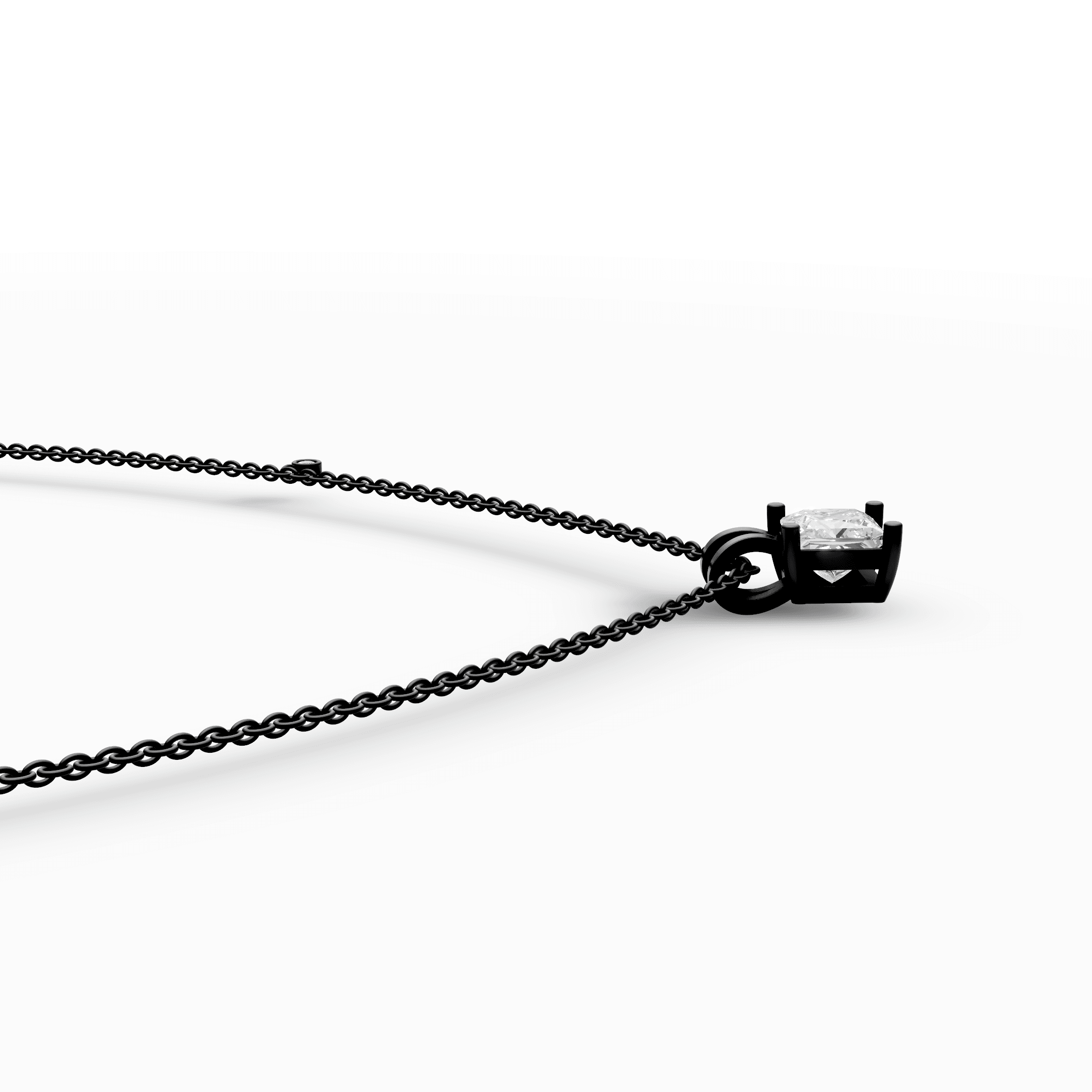 Princess-Cut Solitaire Diamond Pendant — gallery view
