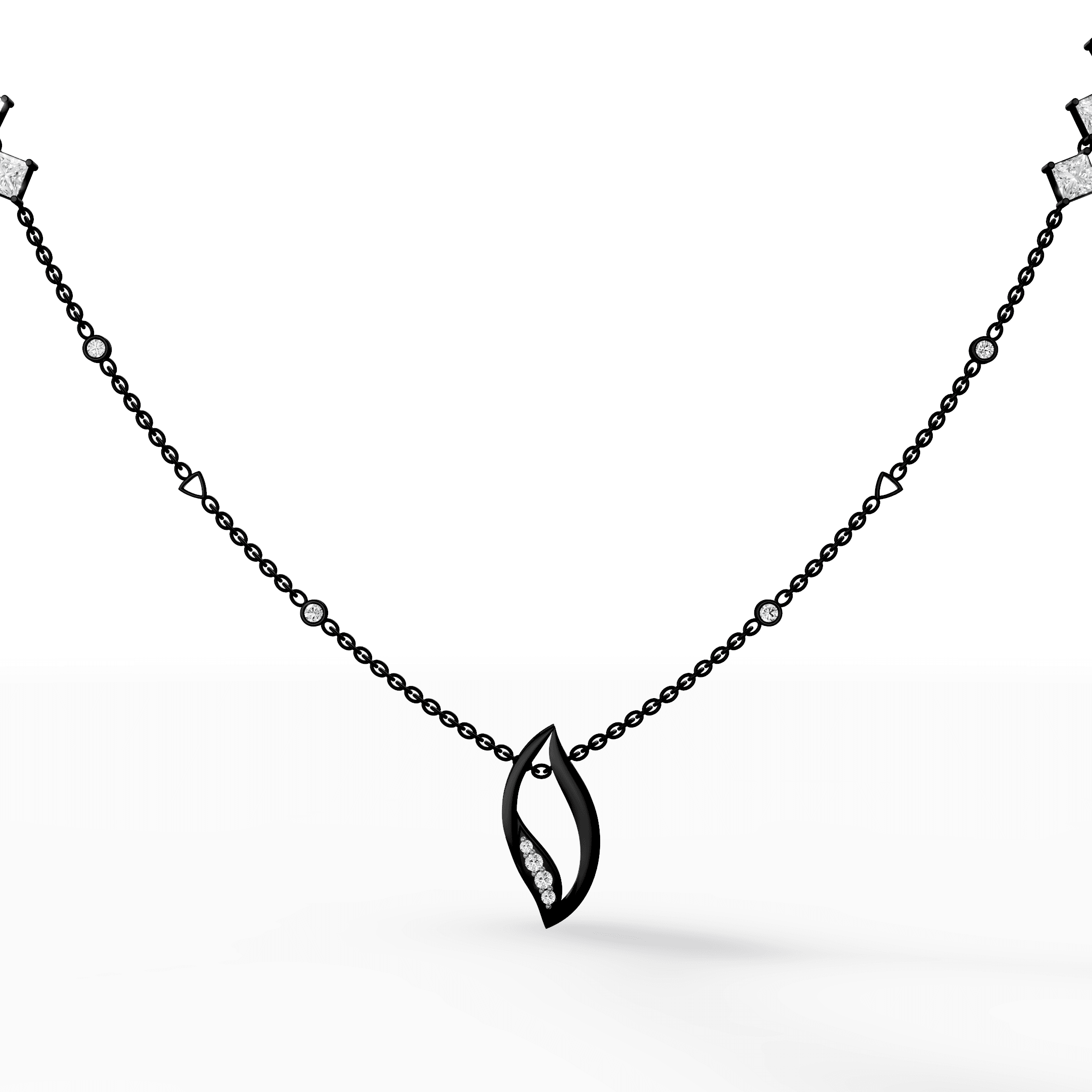 Twisted Marquise Ribbon Pavé Diamond Pendant