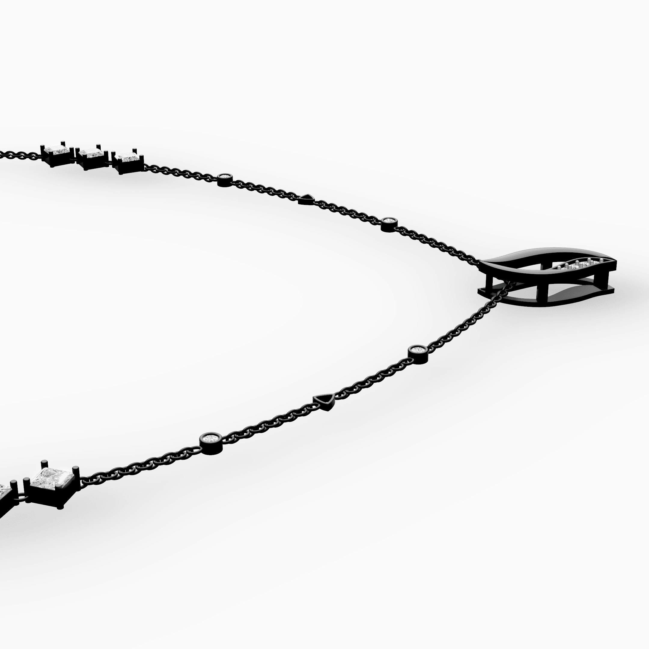 Twisted Marquise Ribbon Pavé Diamond Pendant — gallery view