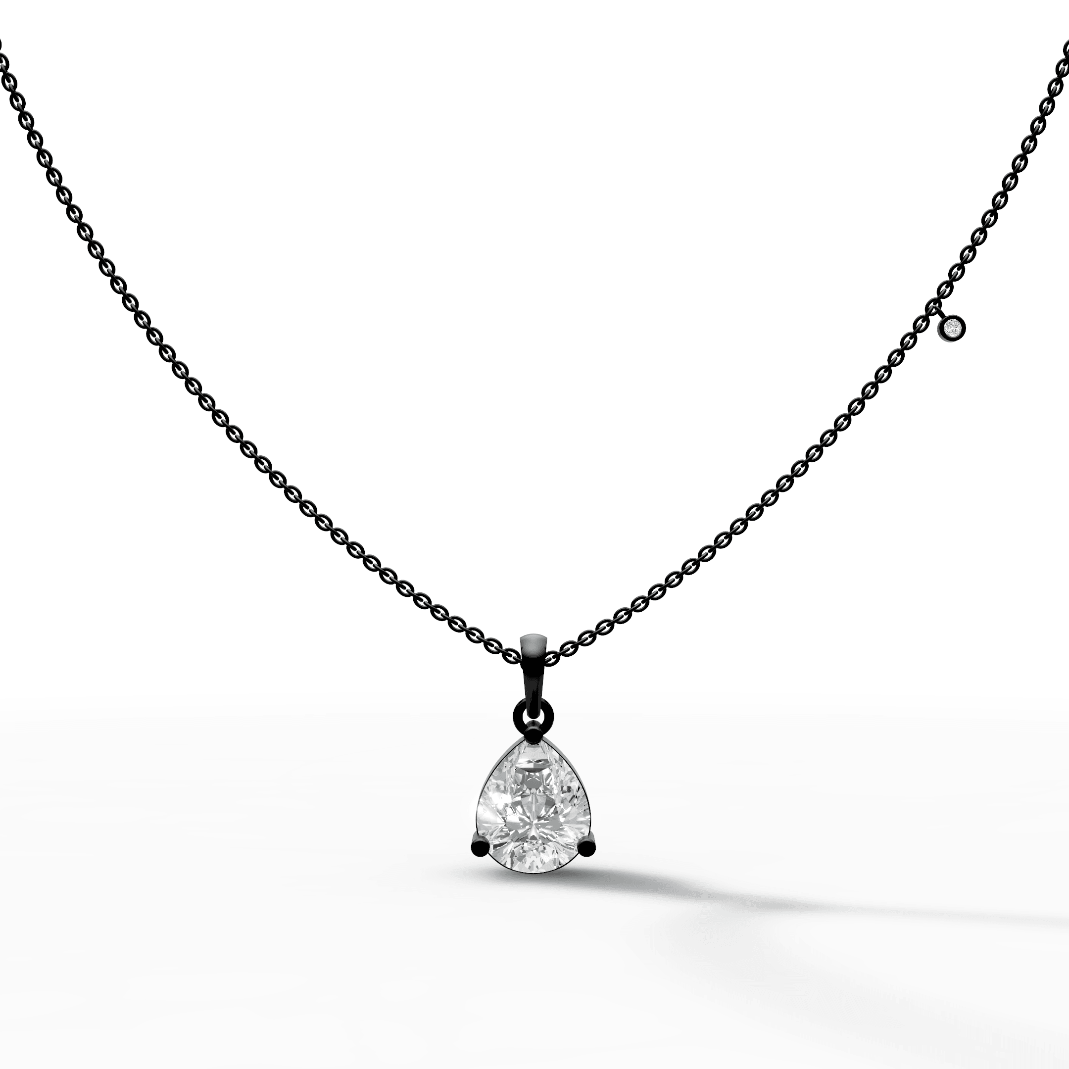 Pear-Cut Solitaire Diamond Teardrop Pendant