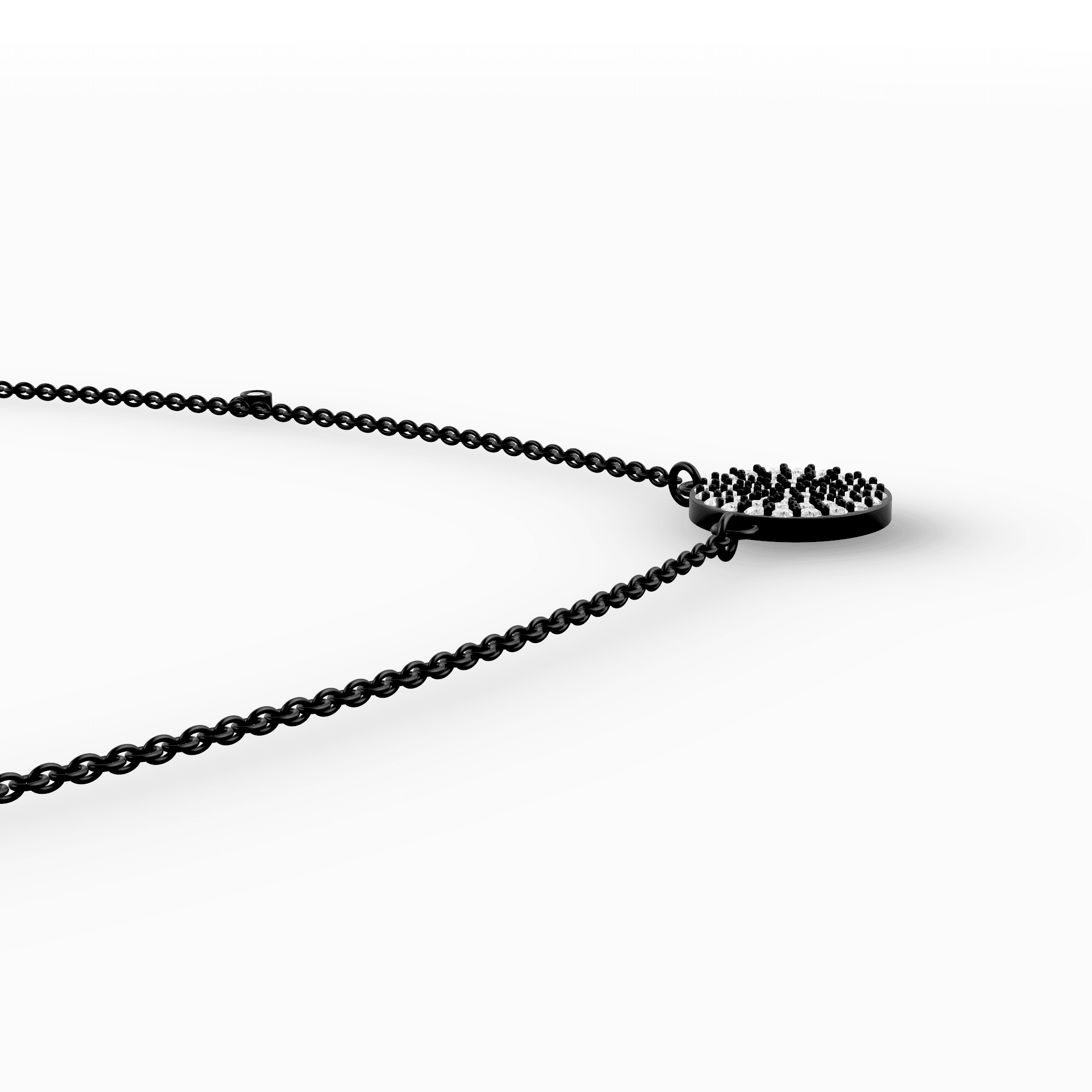 Pavé Diamond Disc Pendant — gallery view