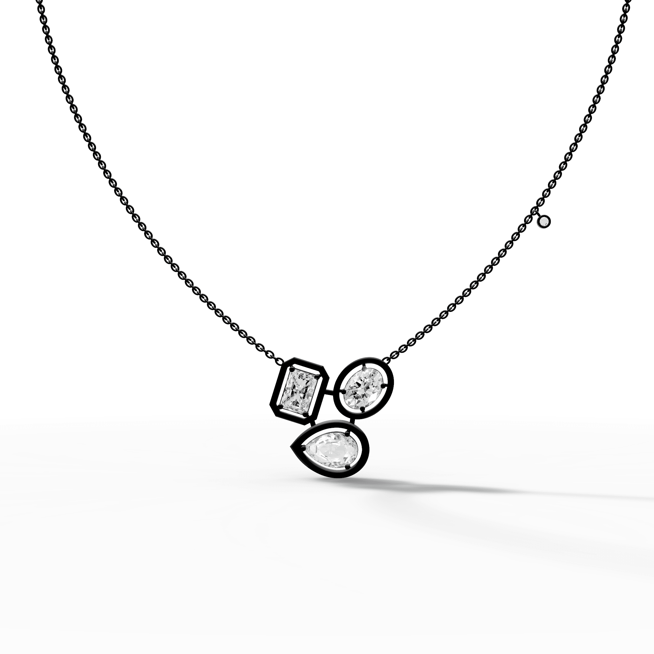 Multi-Shape Diamond Cluster Pendant