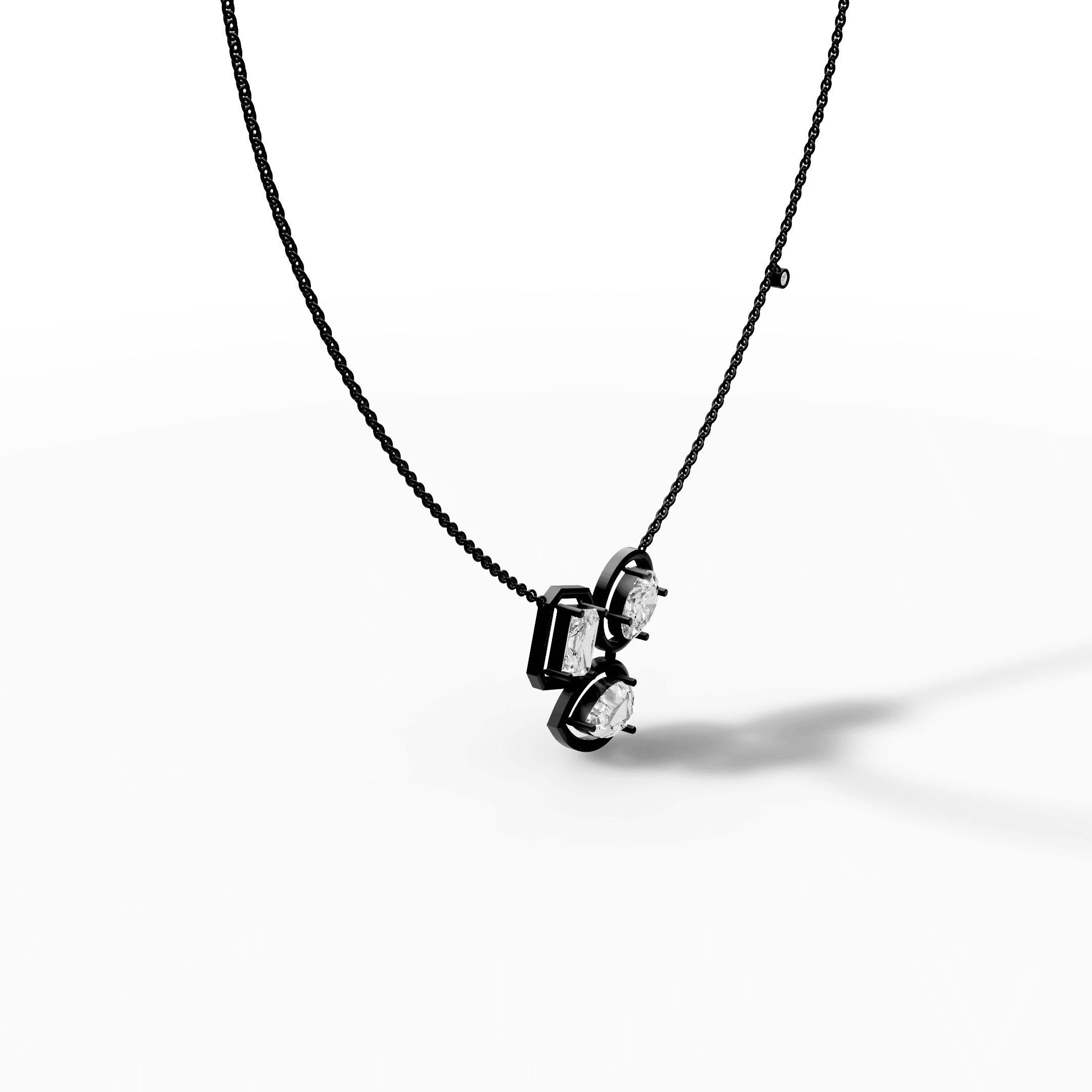 Multi-Shape Diamond Cluster Pendant — gallery view