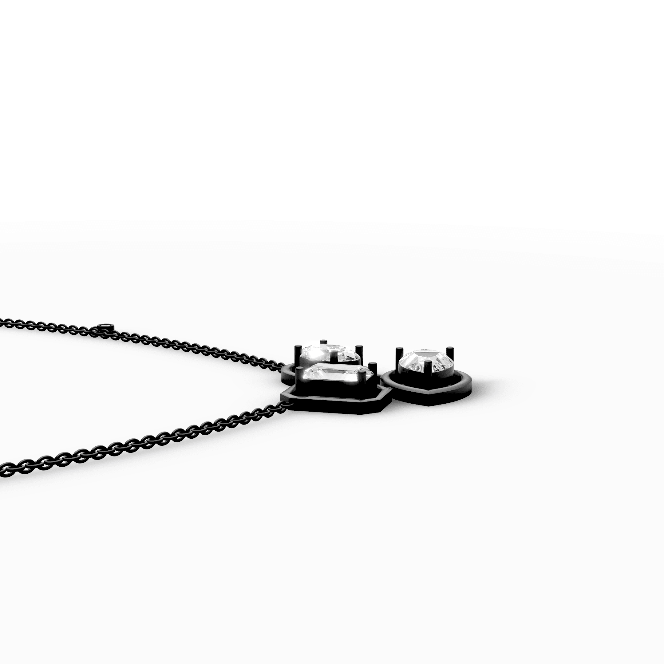 Multi-Shape Diamond Cluster Pendant — gallery view