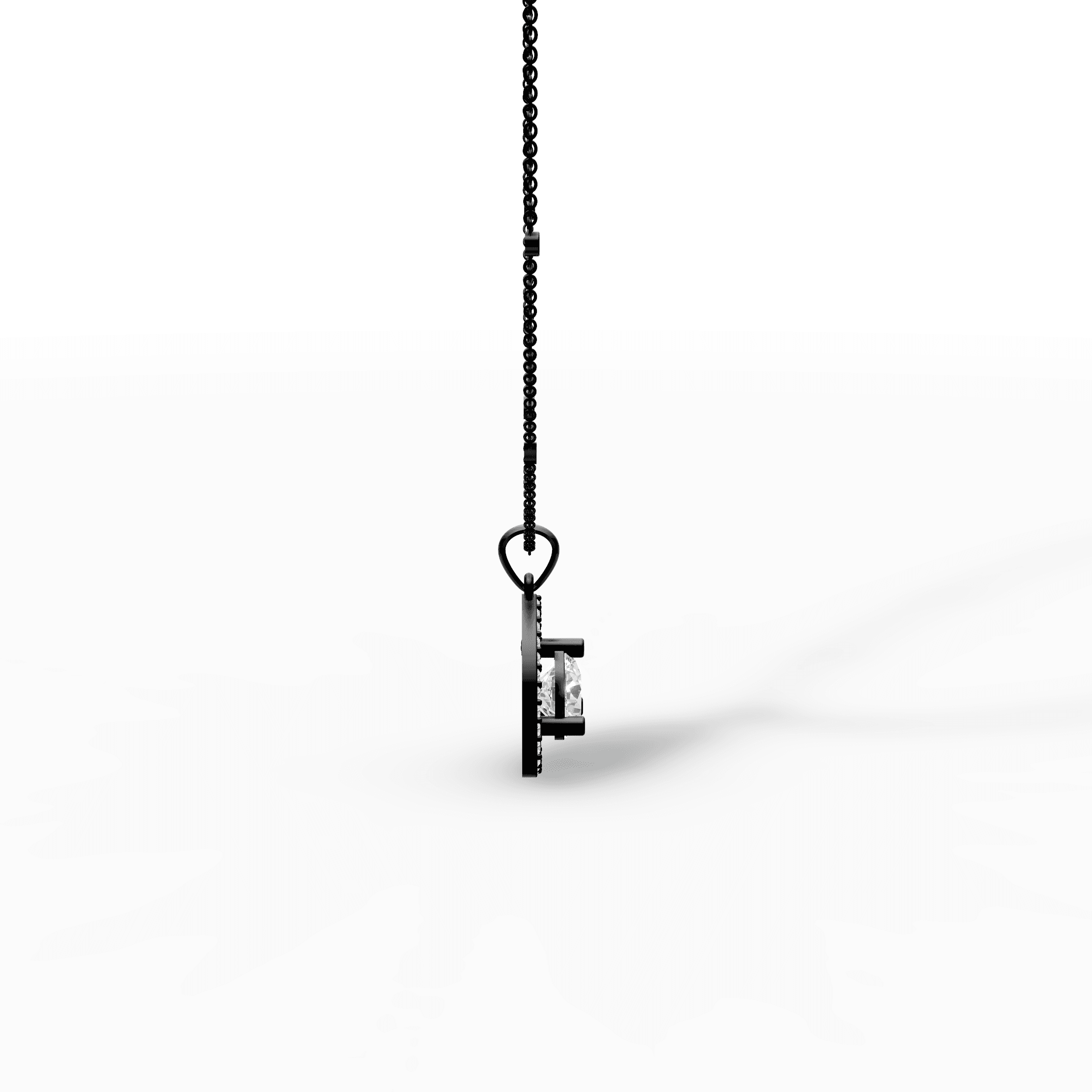 Trillion Halo Solitaire Diamond Pendant — gallery view