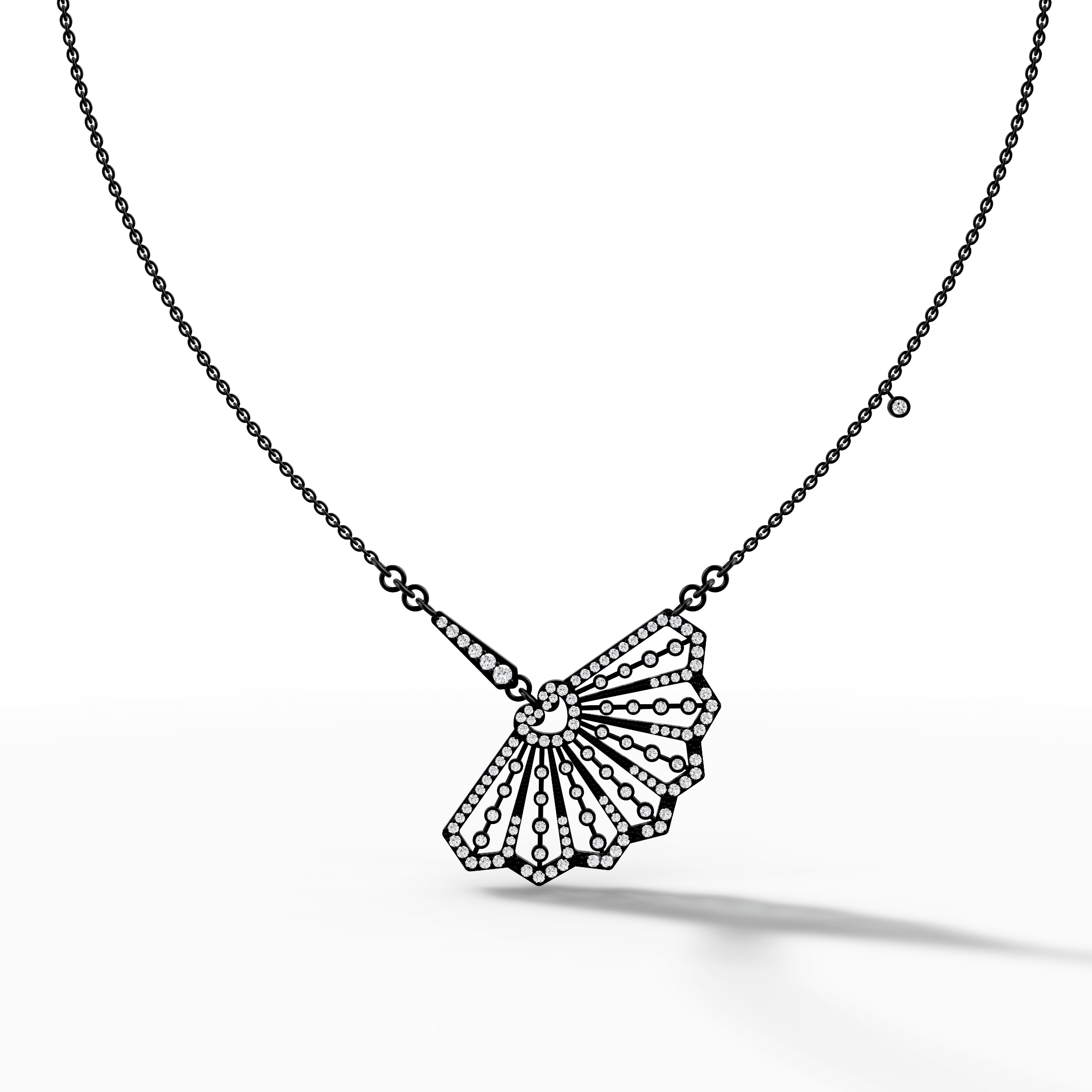 Art Deco Diamond Fan Pendant