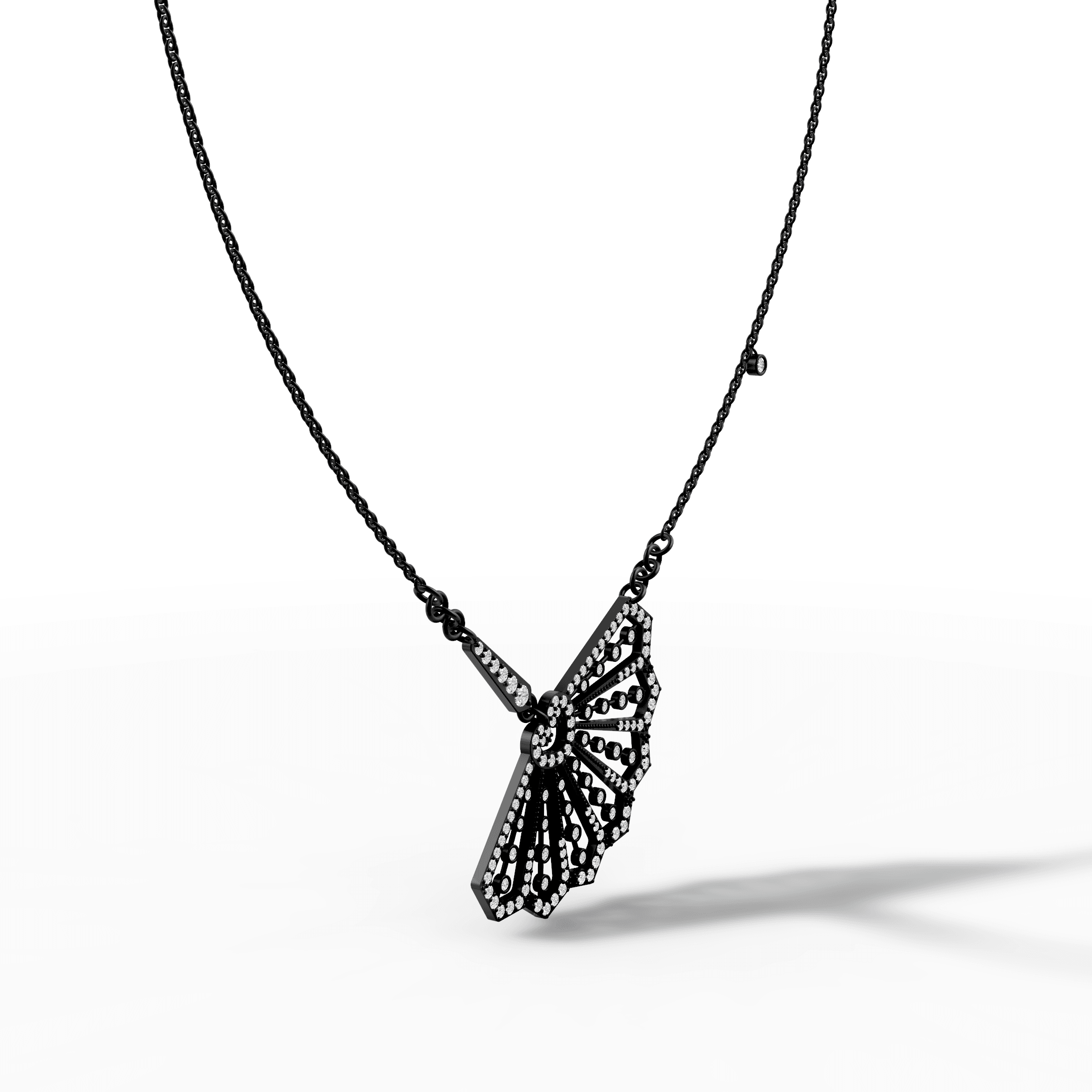 Art Deco Diamond Fan Pendant — gallery view