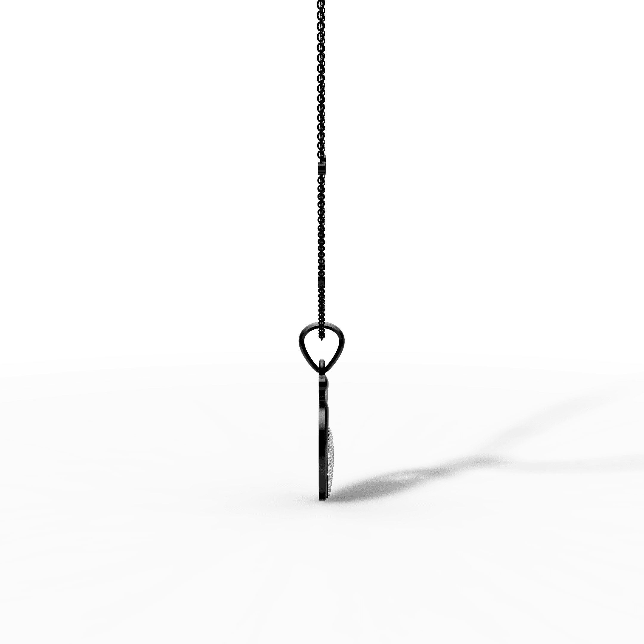 Curved Ribbon Teardrop Diamond Pendant — gallery view