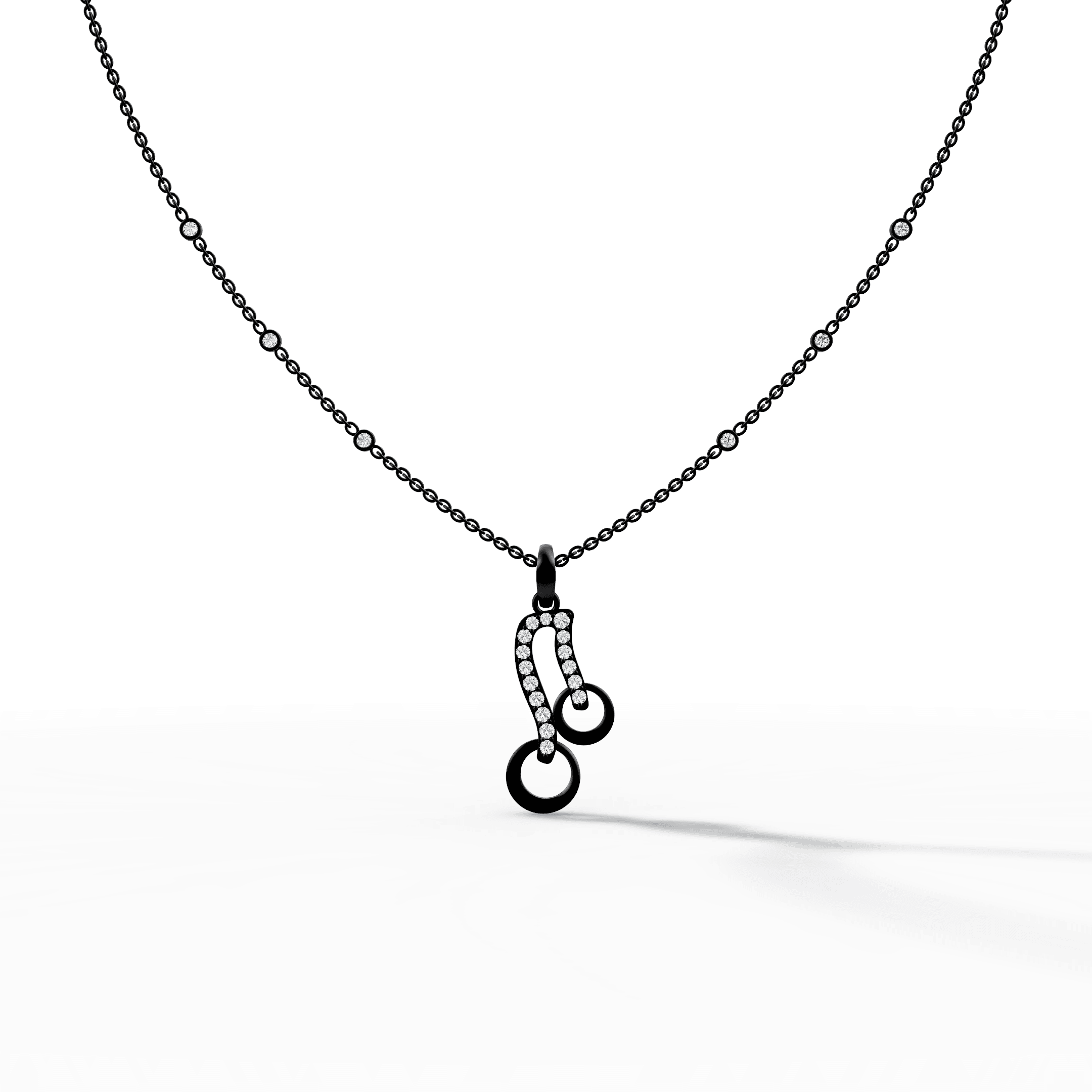 Musical Note Pavé Diamond Pendant