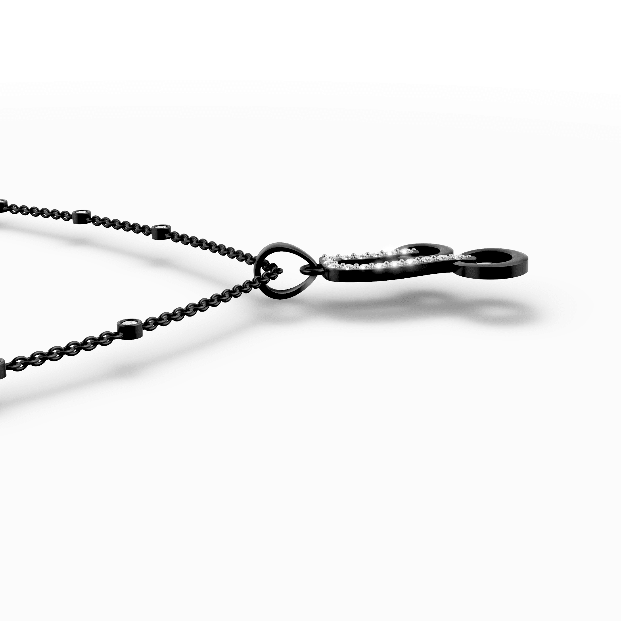 Musical Note Pavé Diamond Pendant — gallery view