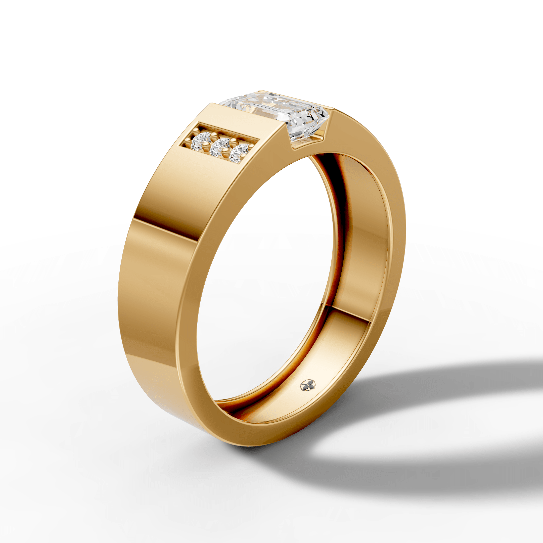 Royal Noir Emerald-Cut Crystal Ring — gallery view
