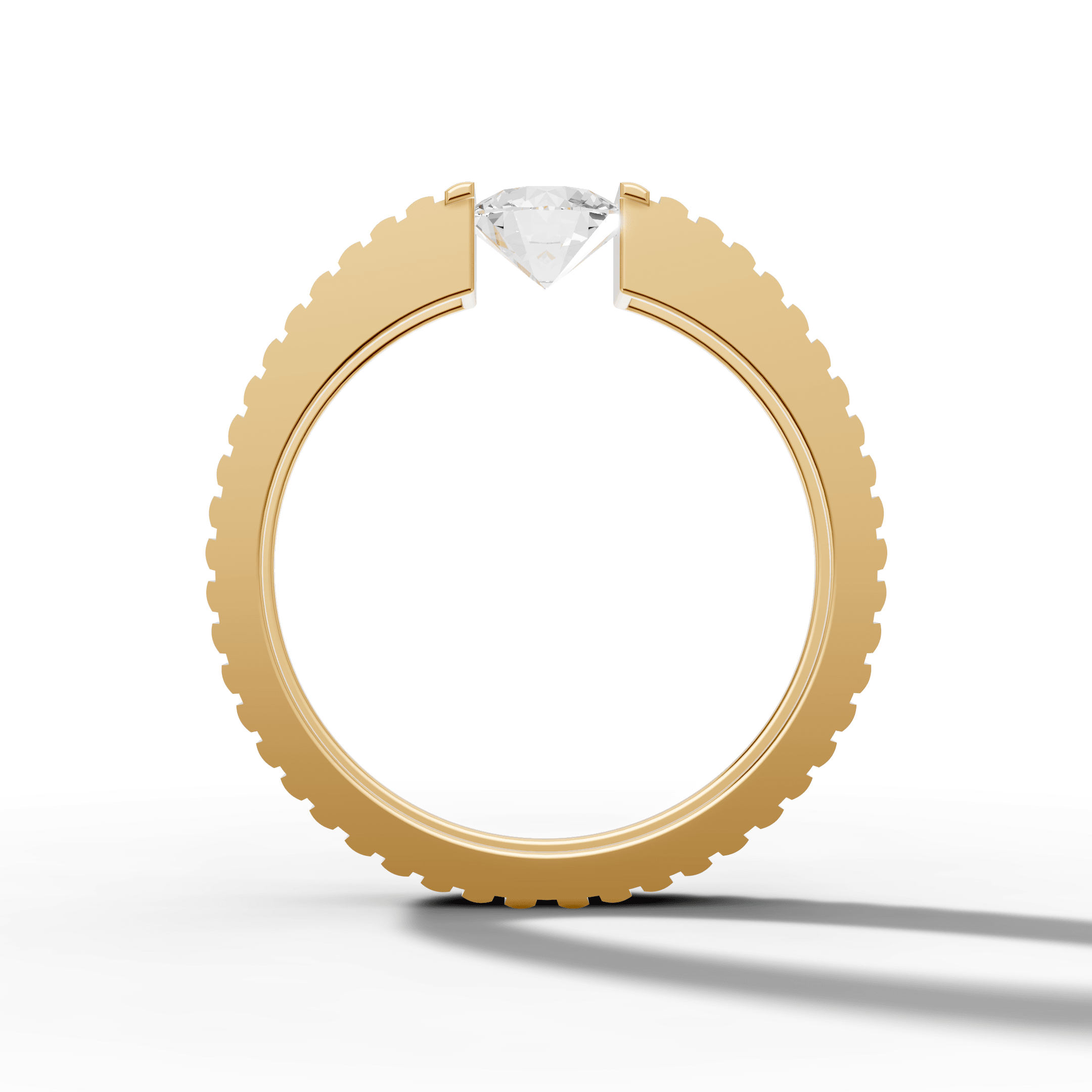 Noir Radiance Solitaire Ring — gallery view