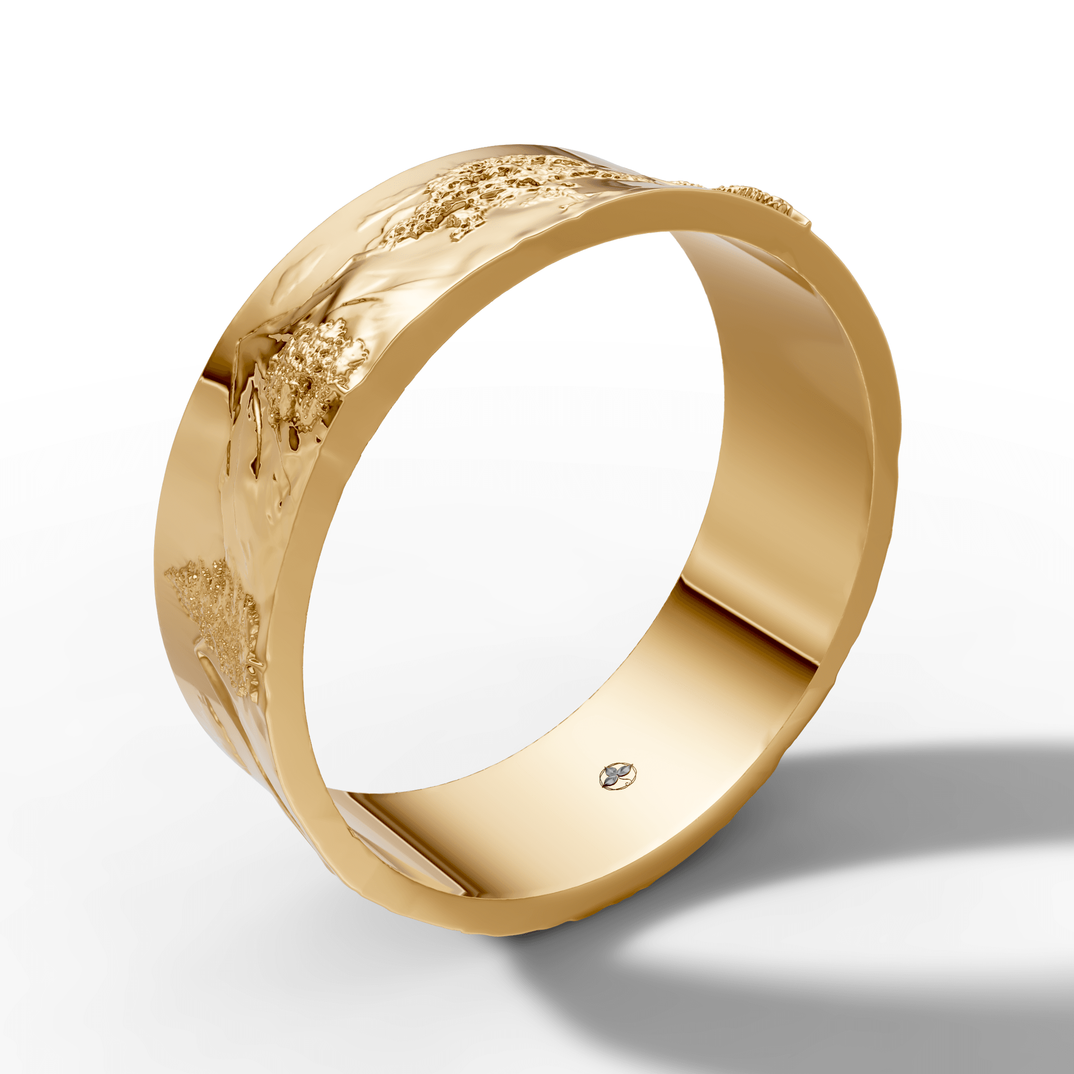 Obsidian Warrior Textured Band Ring — gallery view