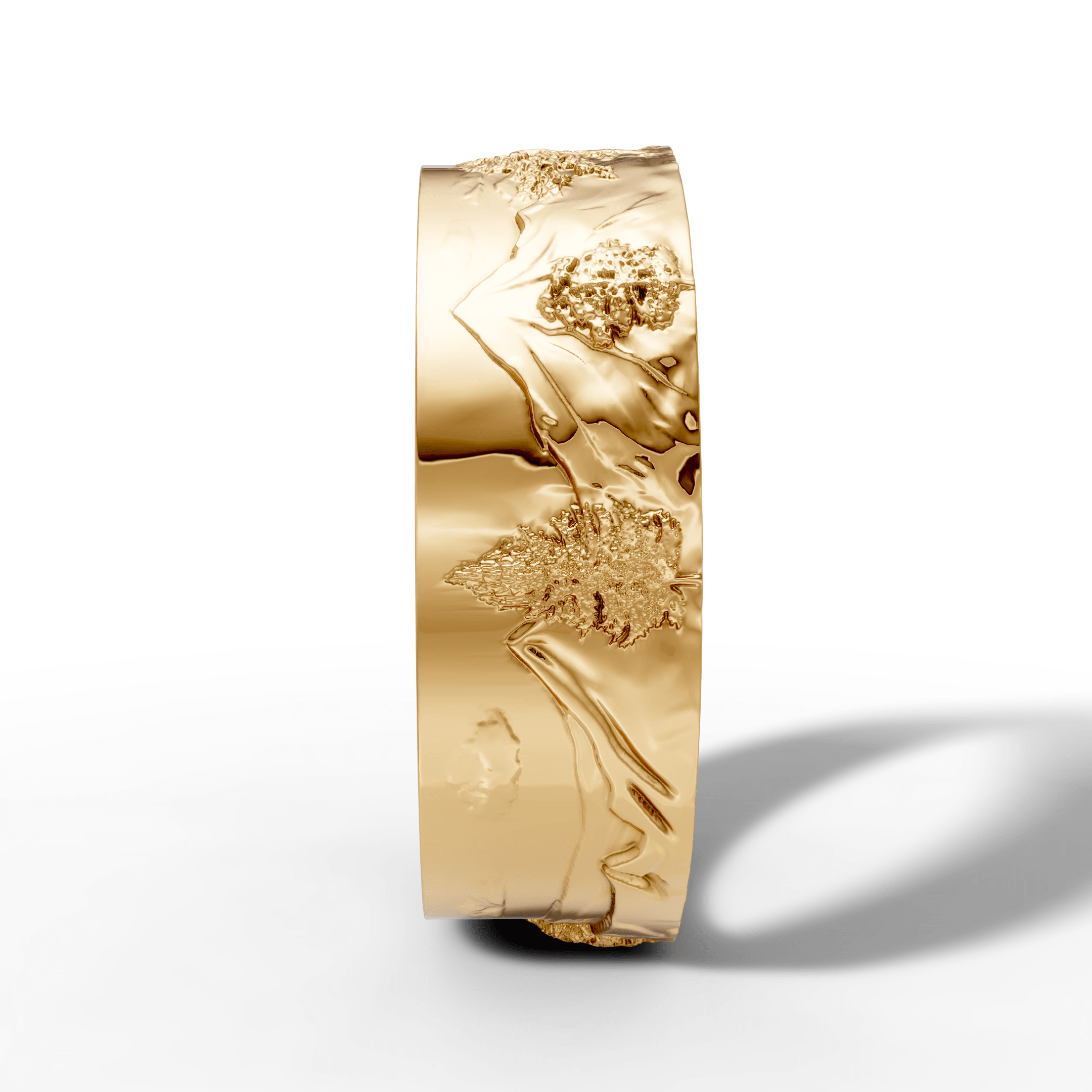 Obsidian Warrior Textured Band Ring — gallery view
