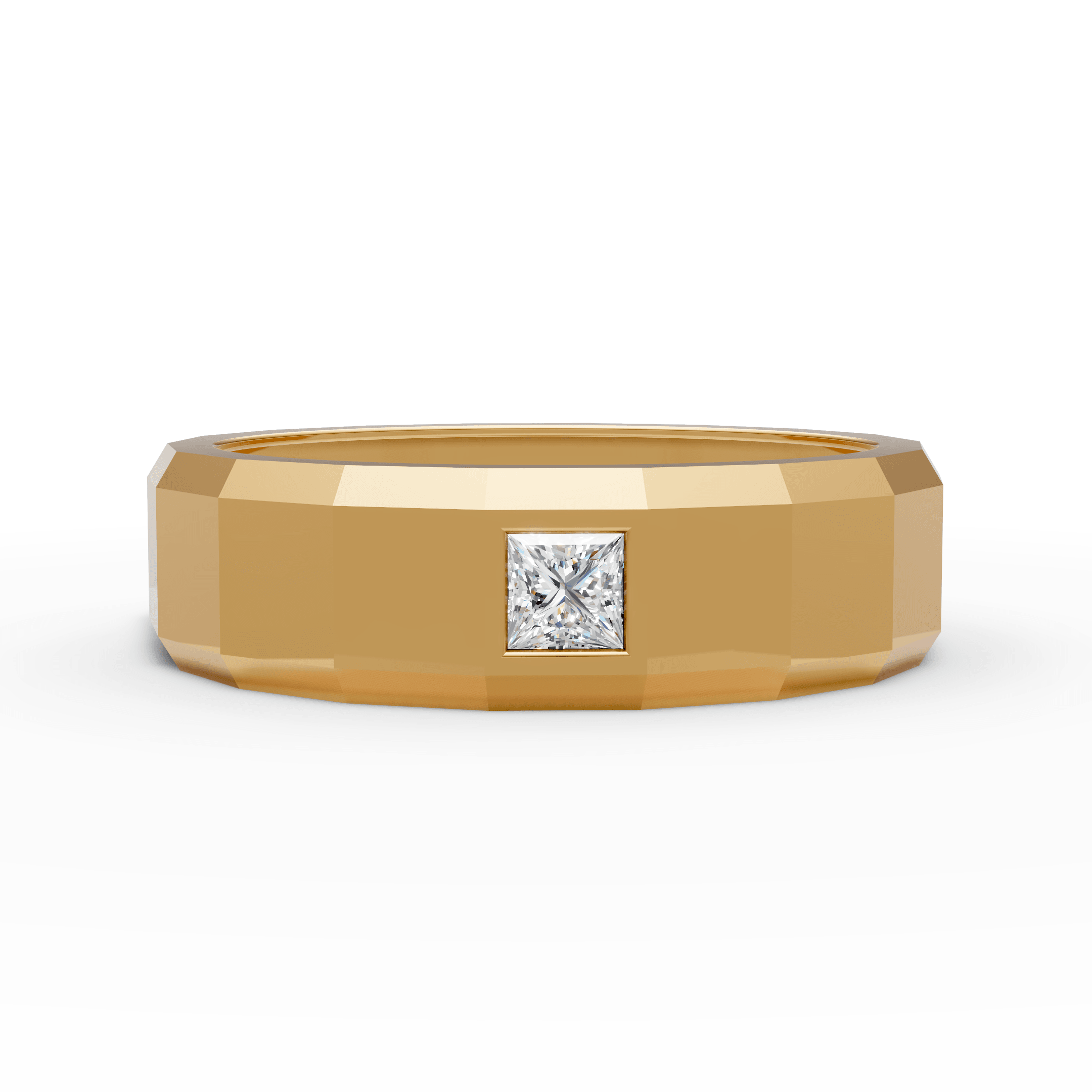 Square Stone Band Ring