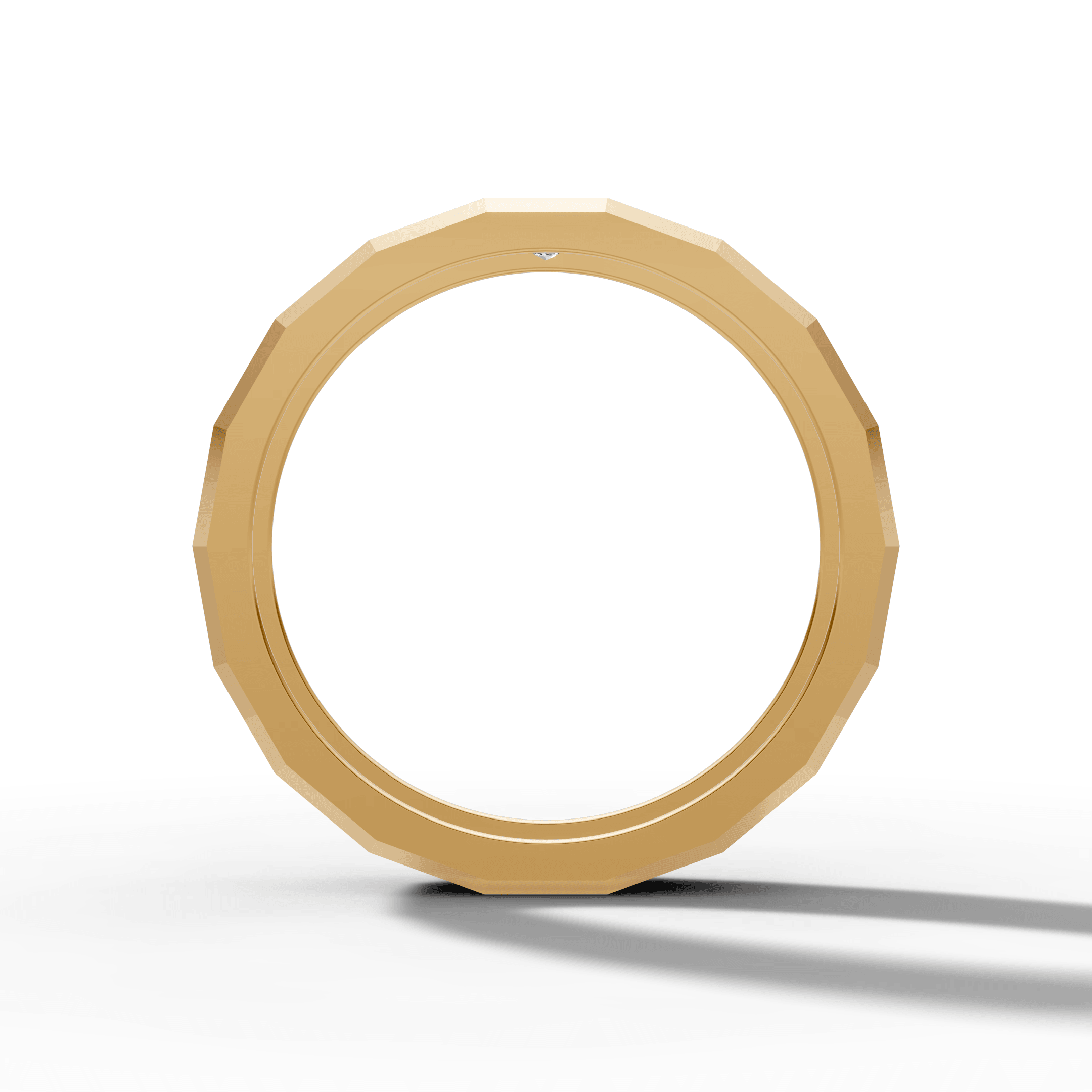 Square Stone Band Ring — gallery view