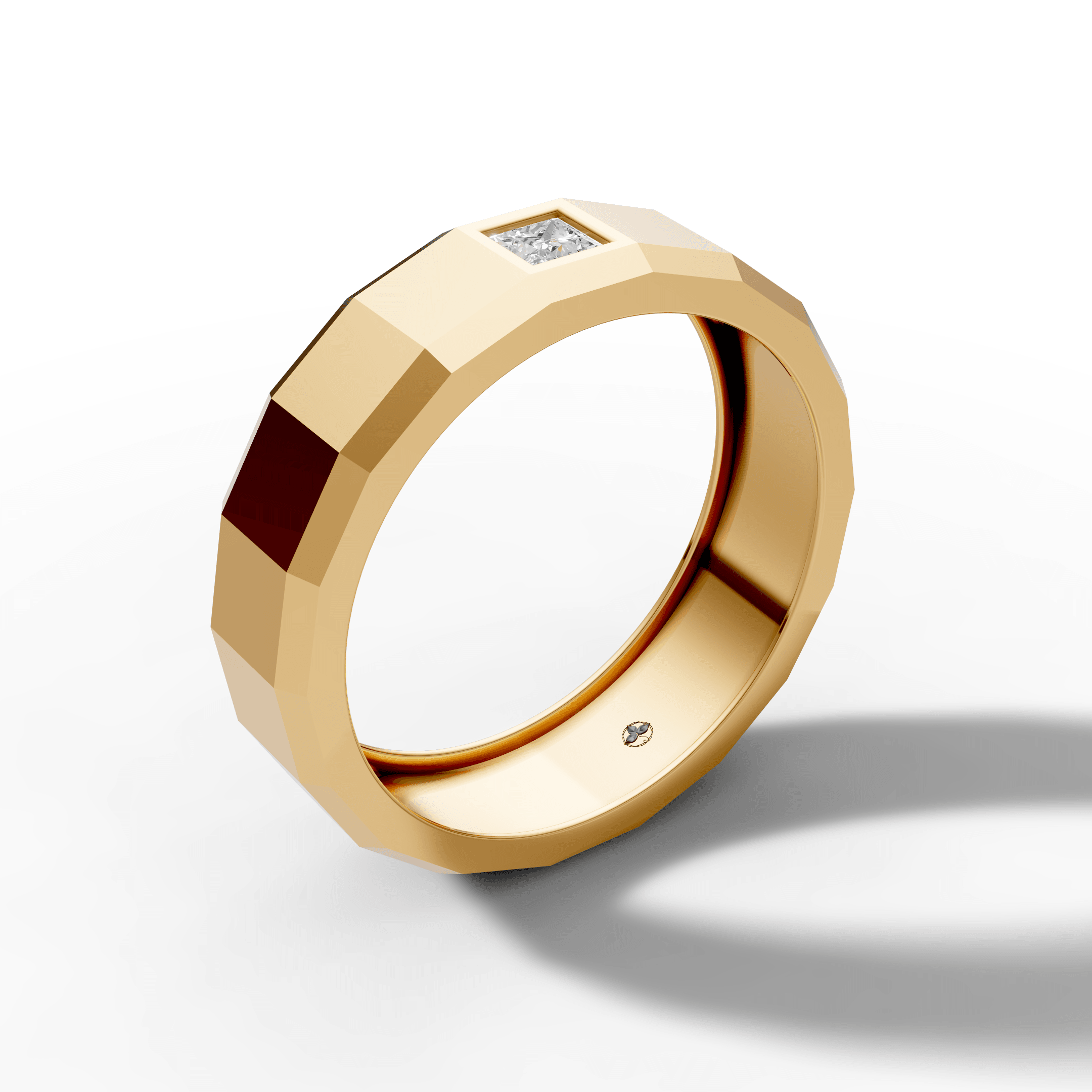 Square Stone Band Ring — gallery view