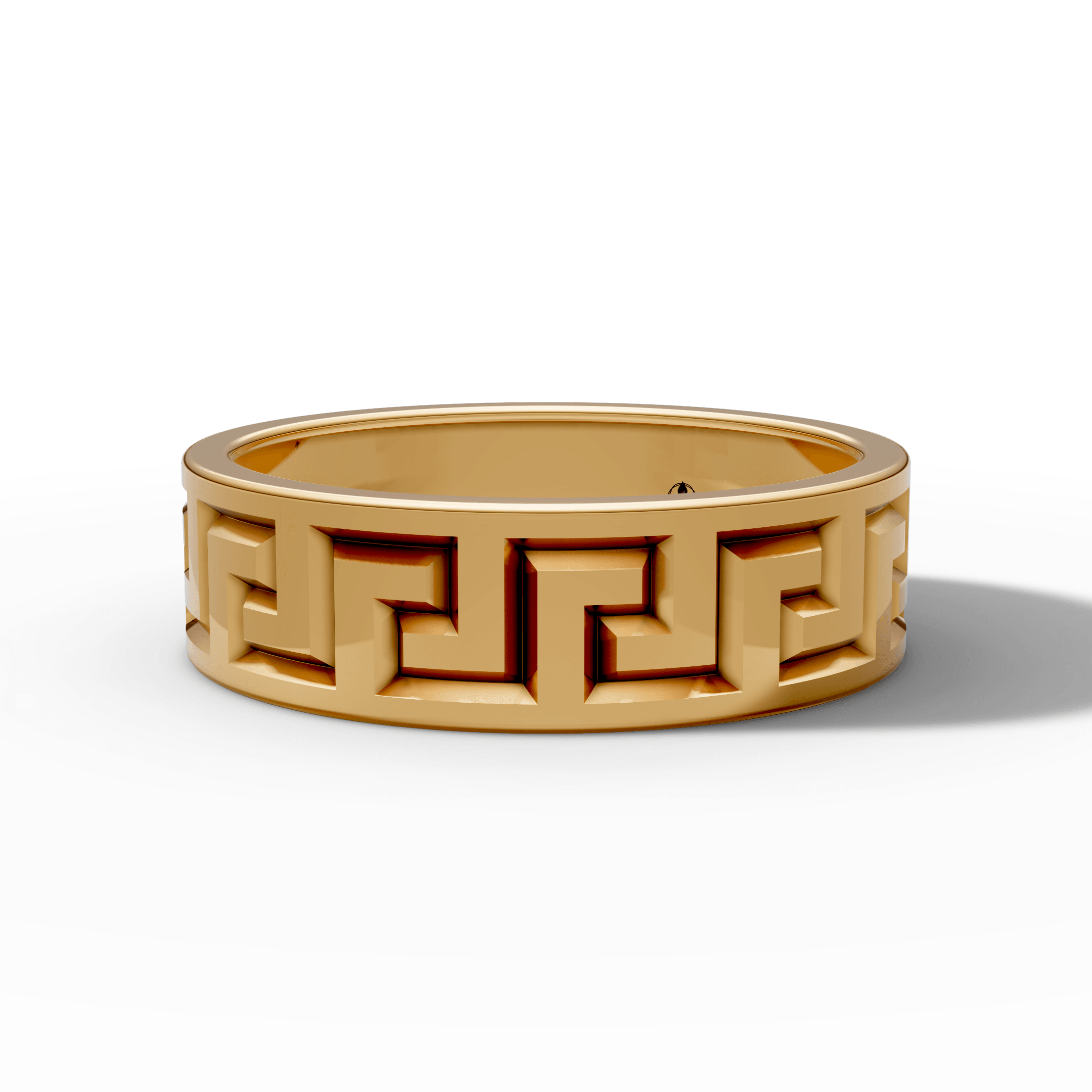 Greek Key Pattern Band Ring