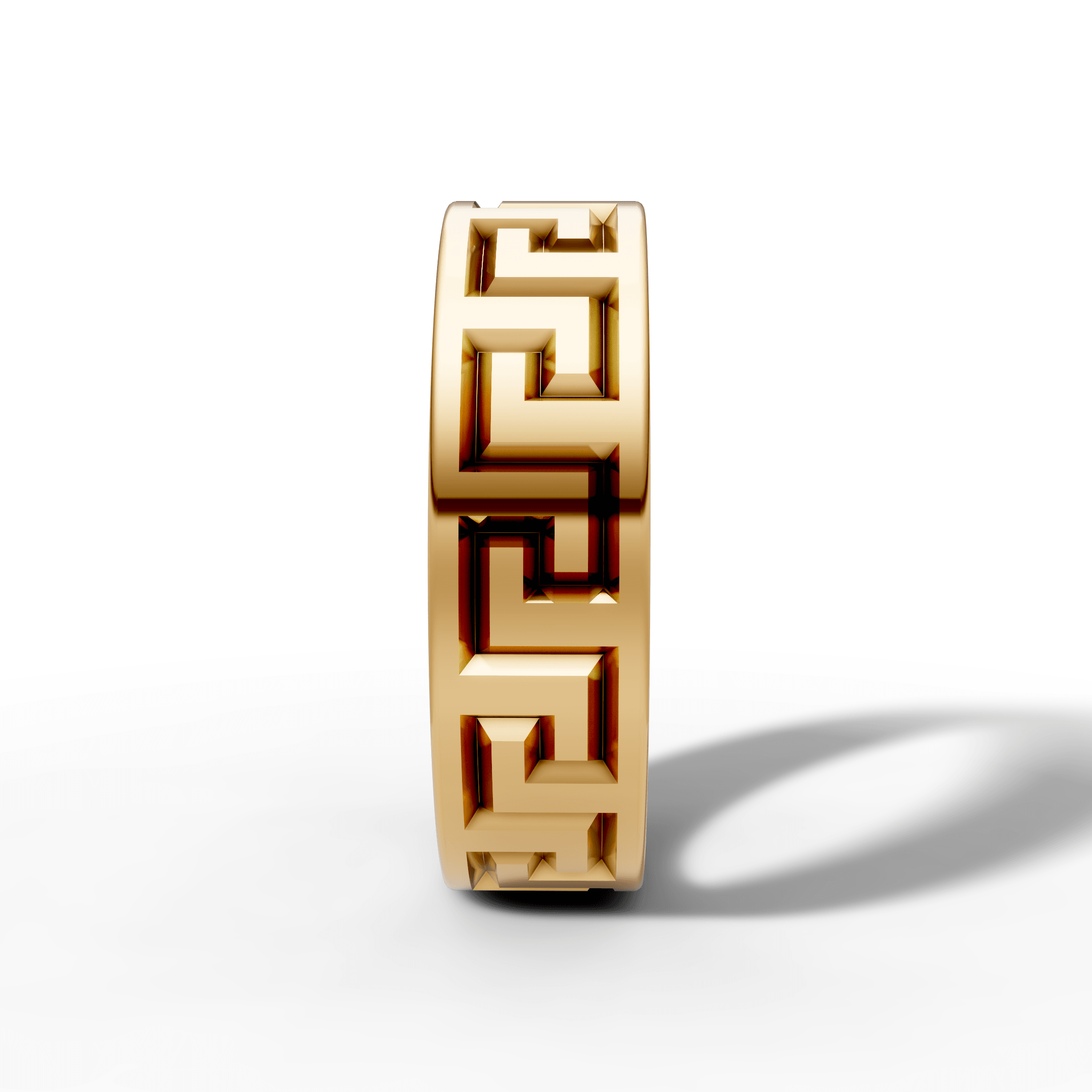 Greek Key Pattern Band Ring — gallery view