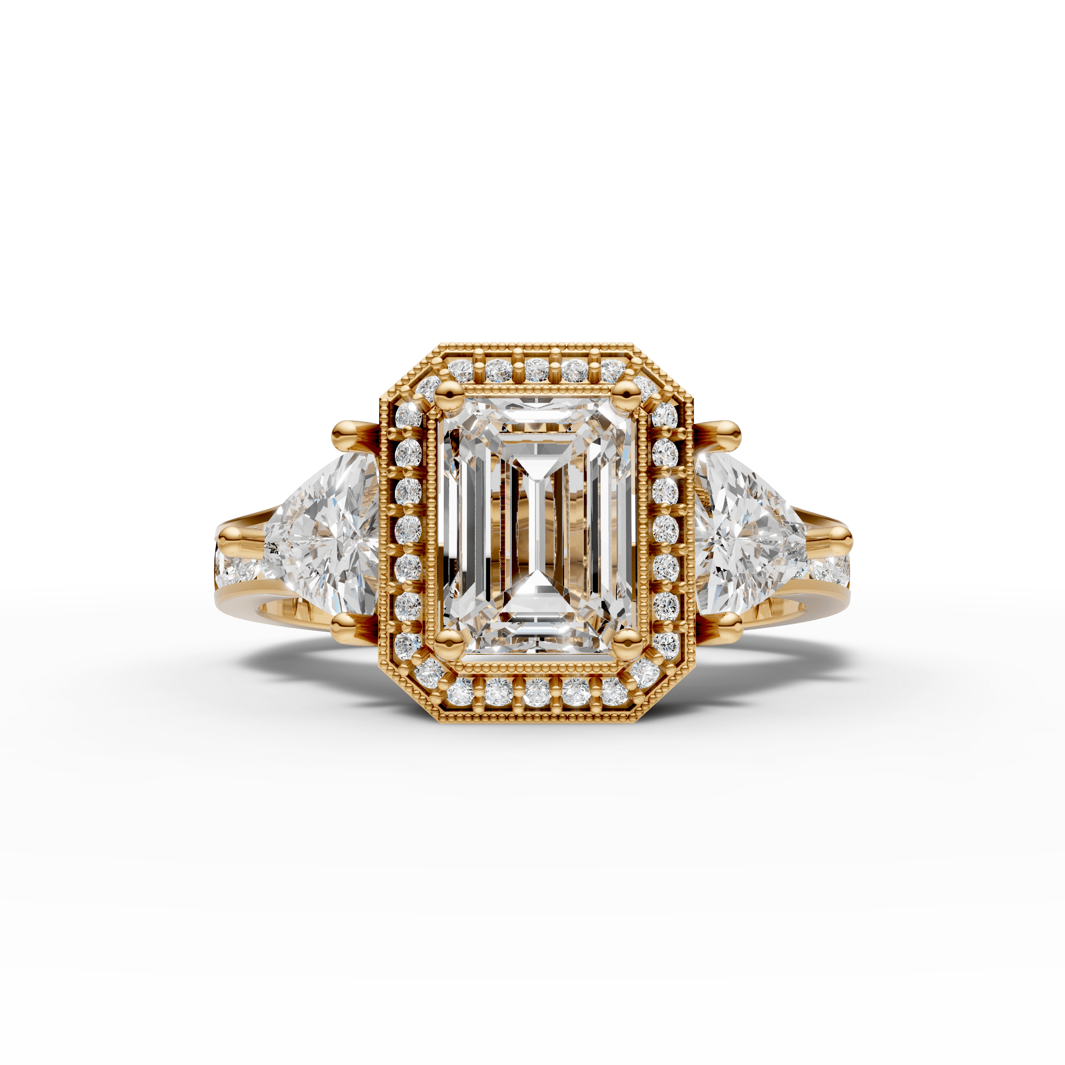 Halo Emerald Cut Statement Ring