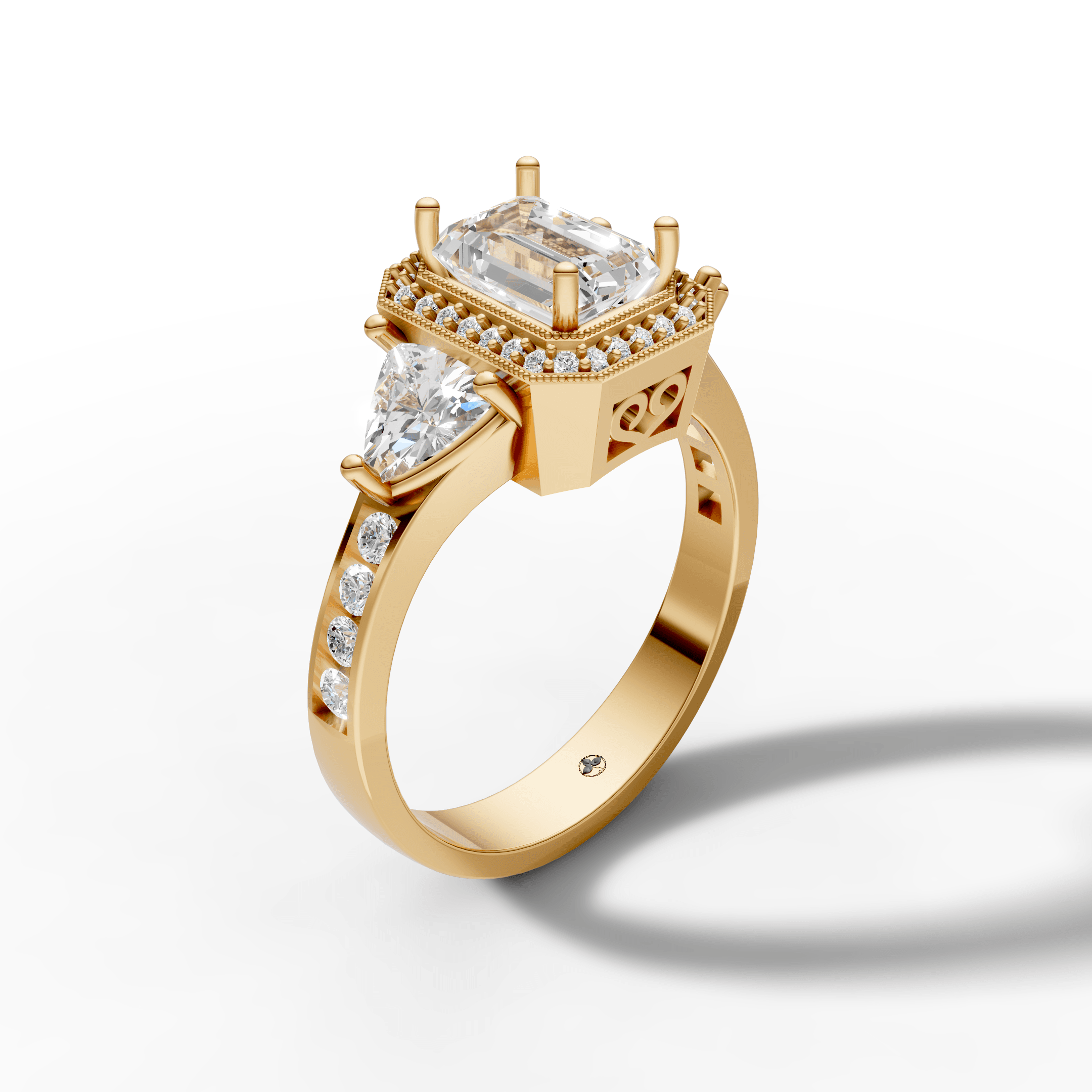 Halo Emerald Cut Statement Ring — gallery view
