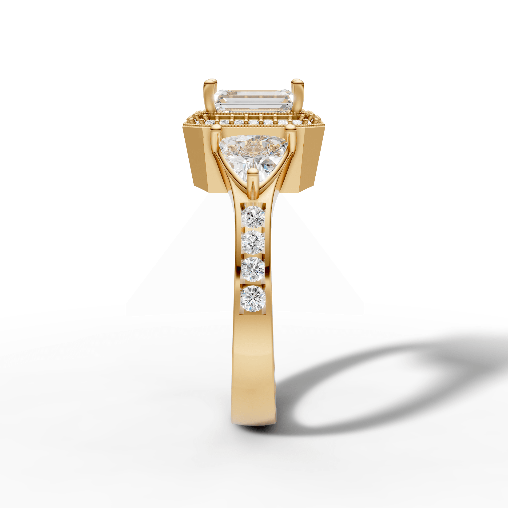 Halo Emerald Cut Statement Ring — gallery view