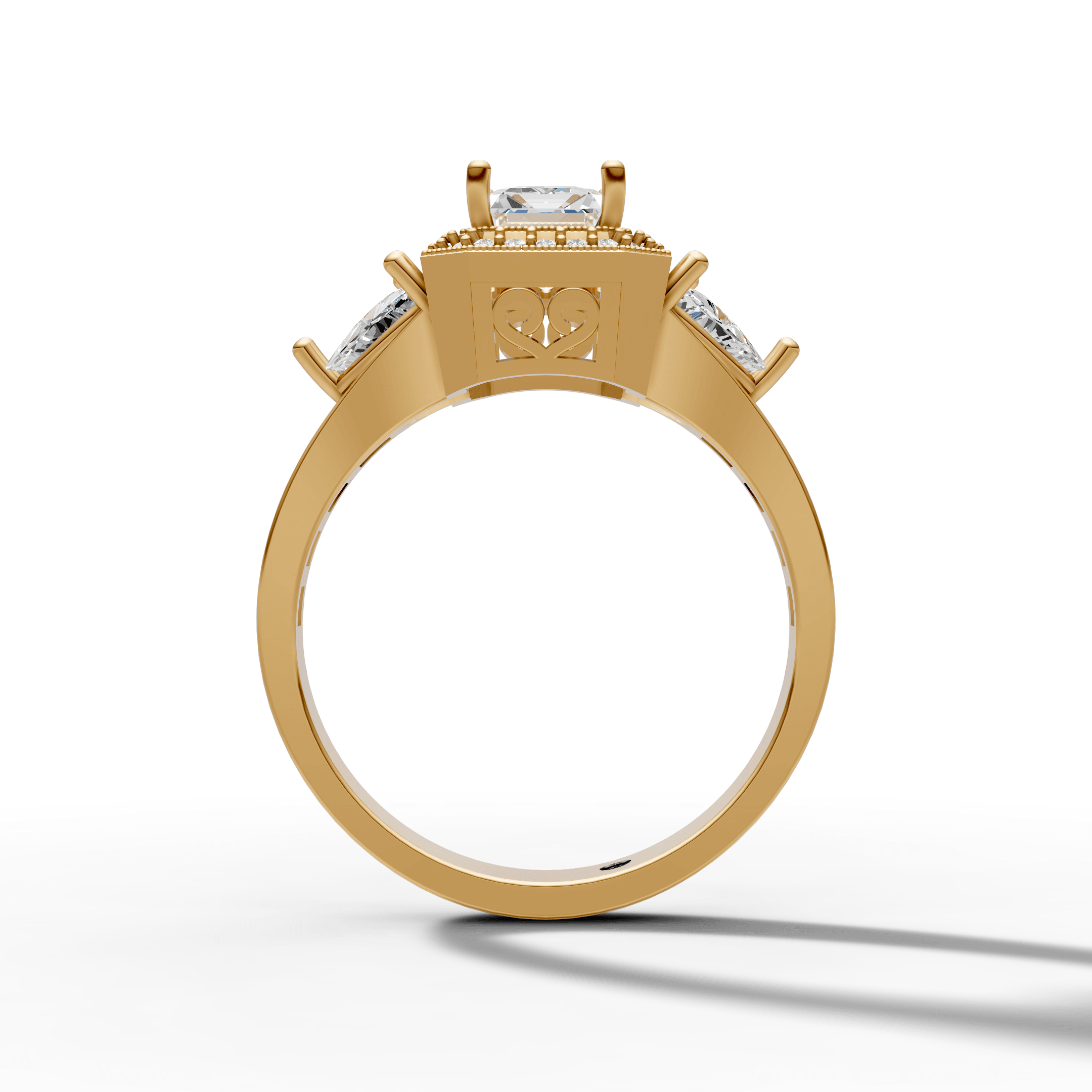Halo Emerald Cut Statement Ring — gallery view